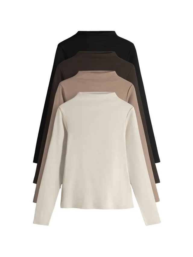 Geo Next The Set Magliette coste collo alto manica lunga da 4