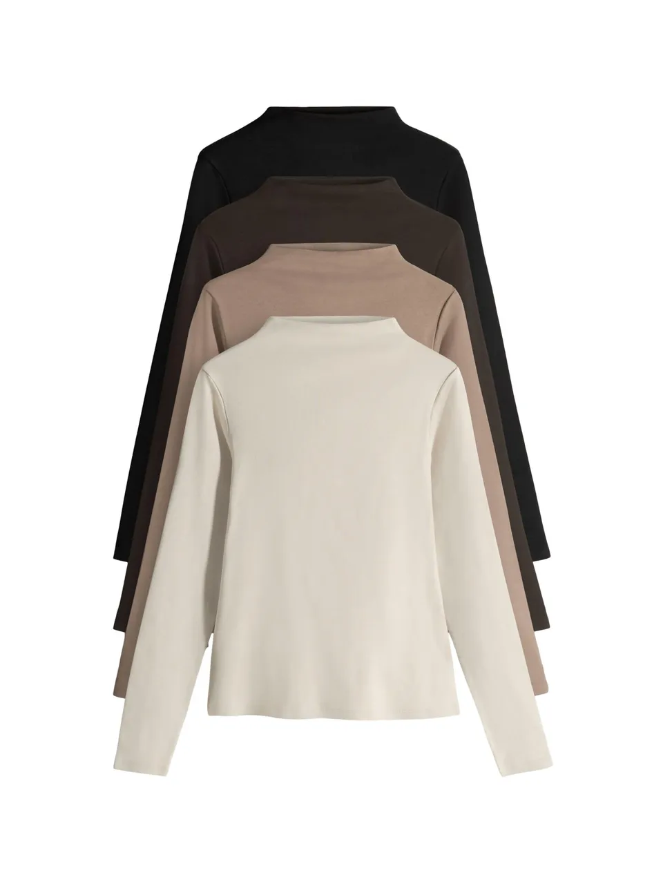 Geo Next The Set Magliette coste collo alto manica lunga da 4
