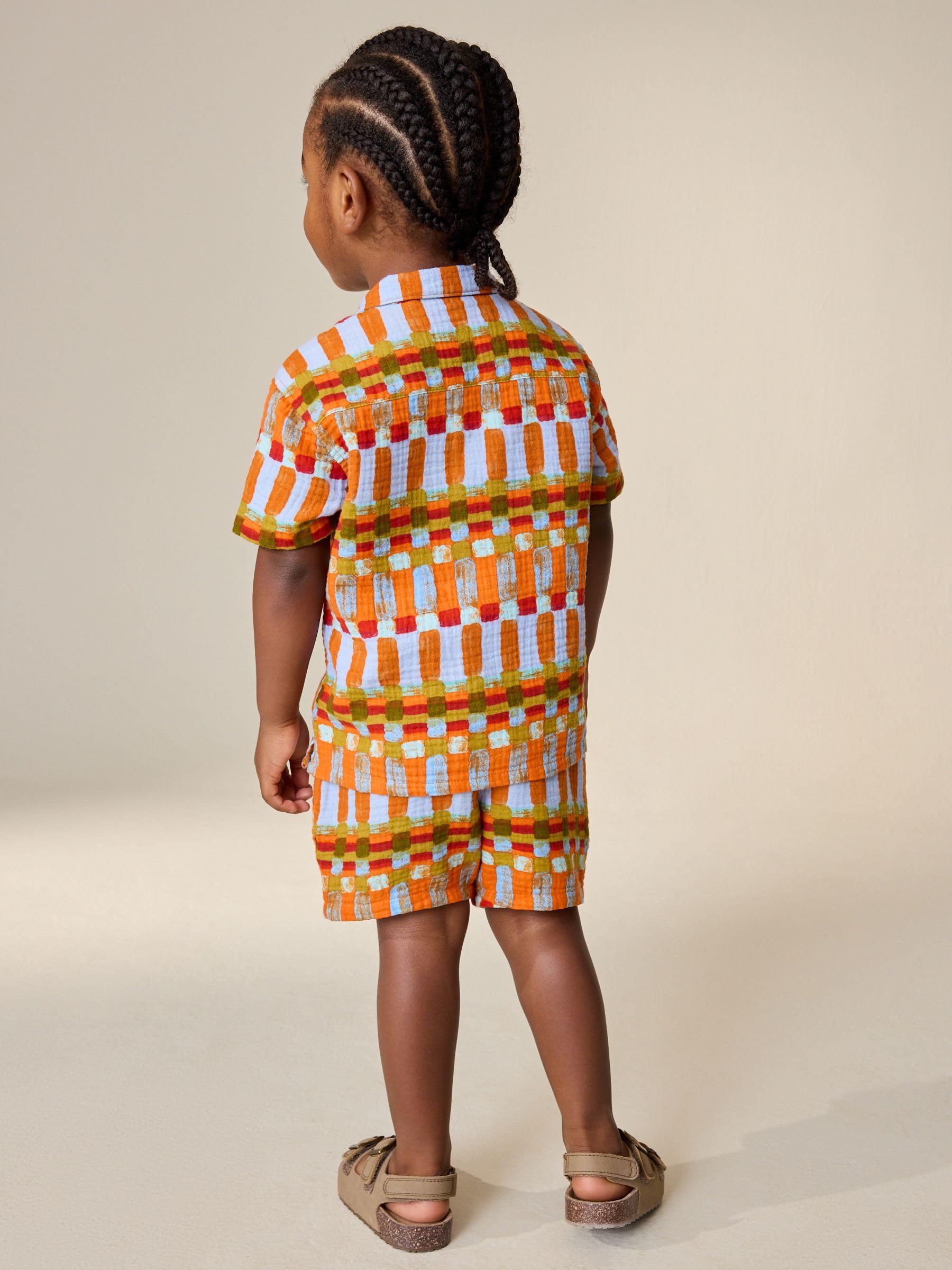 Next completo bambino camicia shorts riga multi