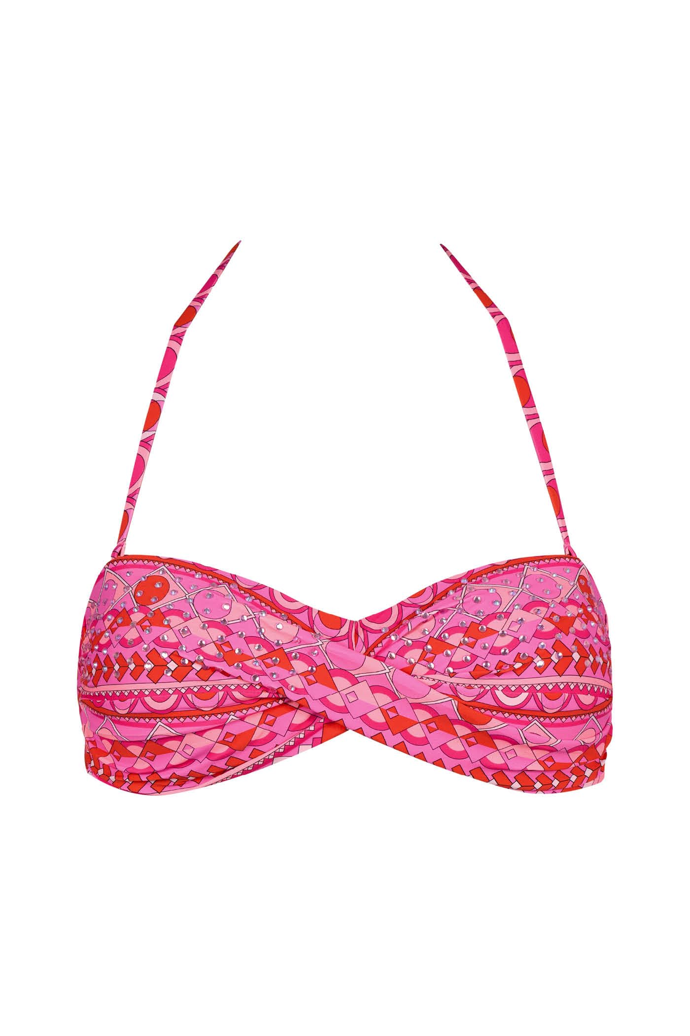 Goldenpoint Groovy Fascia Incrociata Top Bikini Fantasia Geometrica