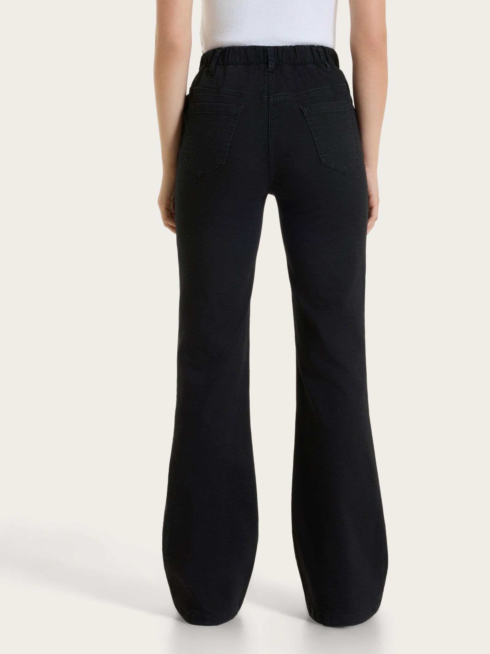 Ragno Super Denim Jeans Flare Scampanato Nero con Tasche