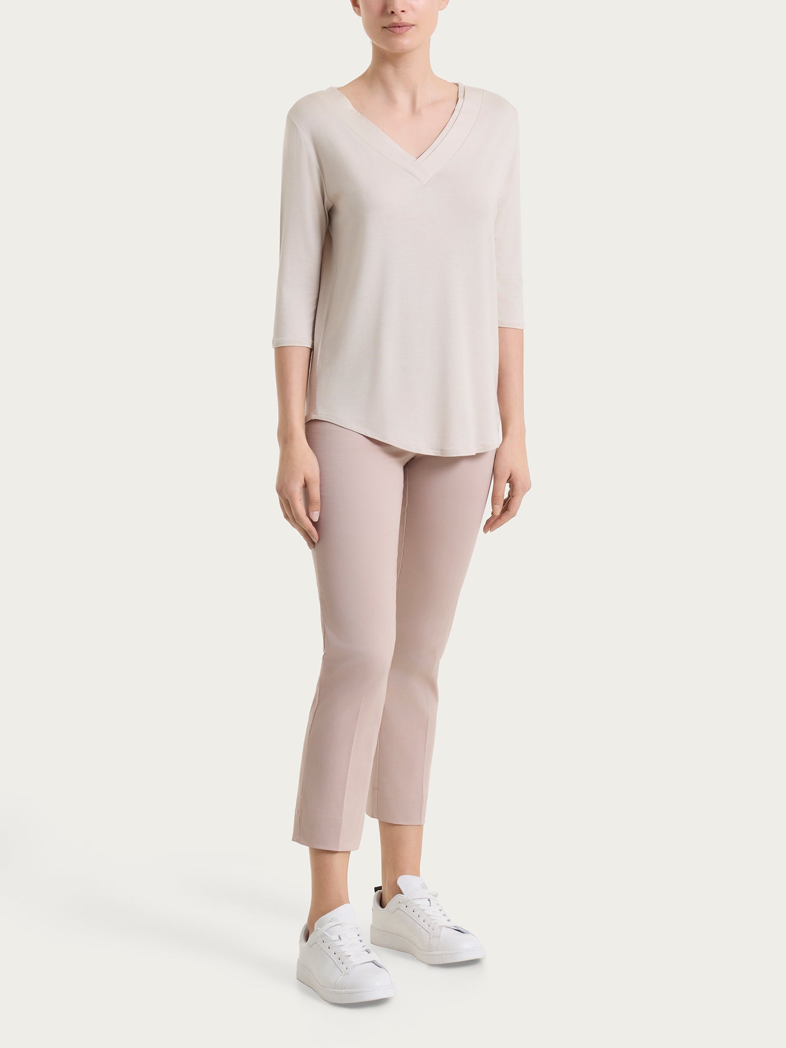Ragno Viscosa Summer maglietta scollo V Champignon 3/4