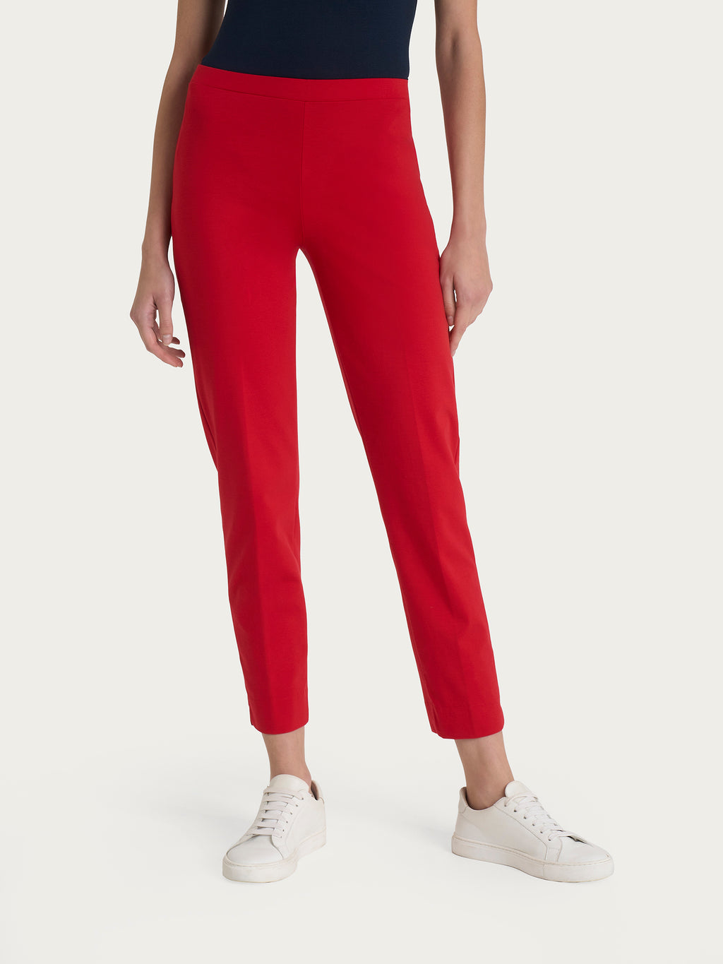 Ragno Compact Light pantaloni capri donna salsa con spacchi