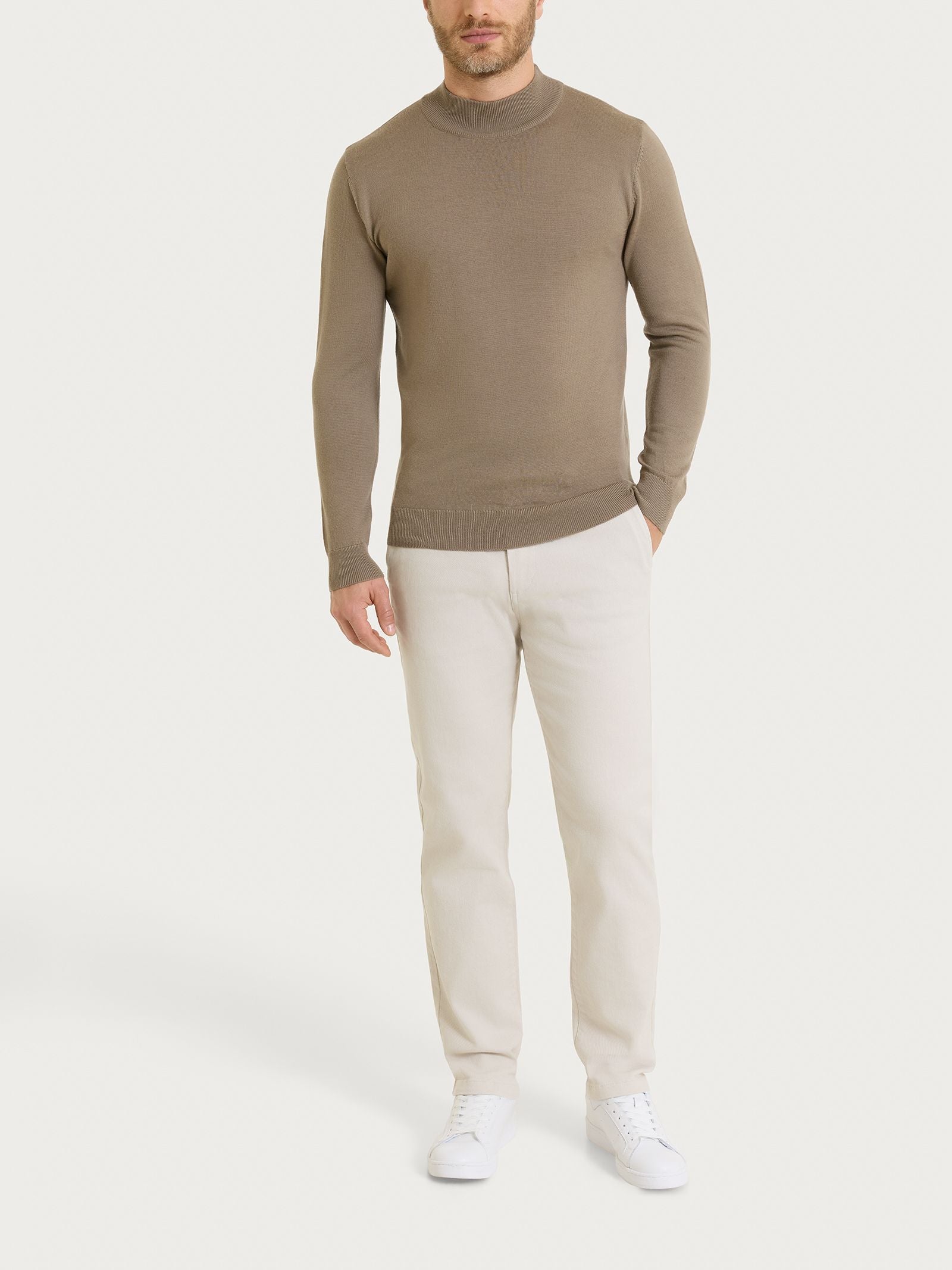 Ragno Merino Soft Lupetto lana uomo Weathered Teak