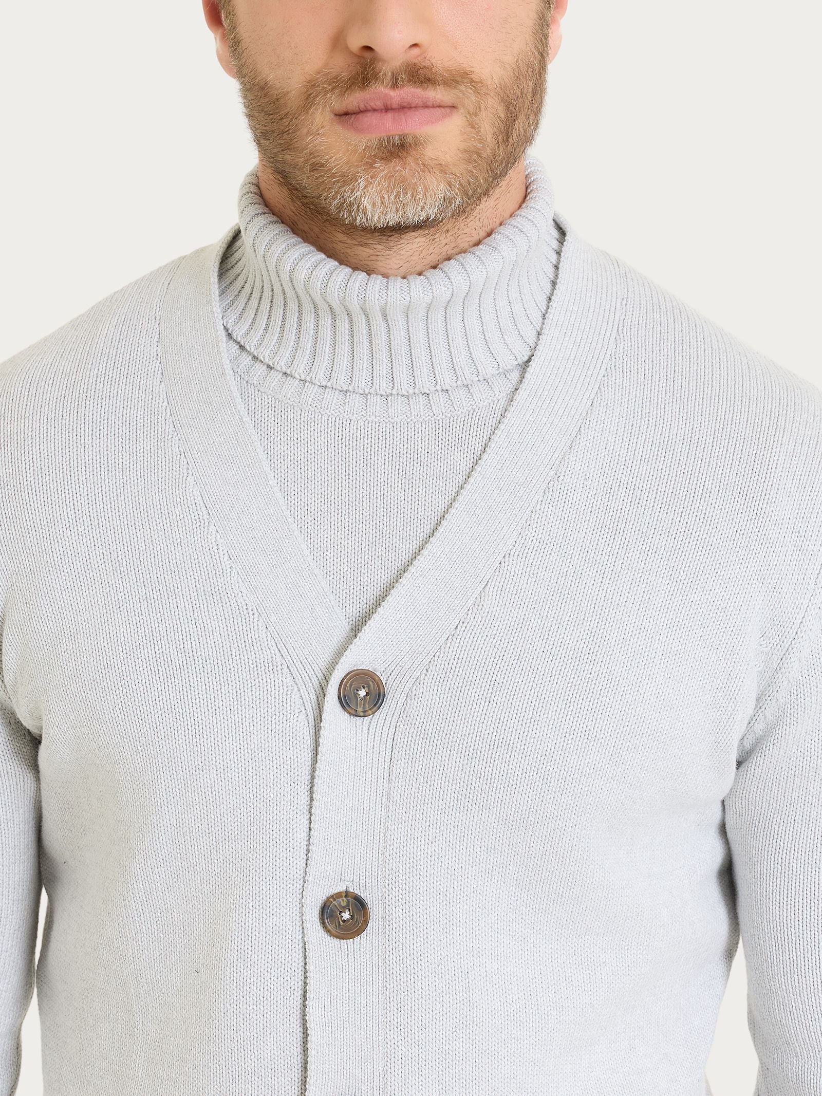 Ragno Winter Cotton Cardigan Dawn Blue Mel. uomo