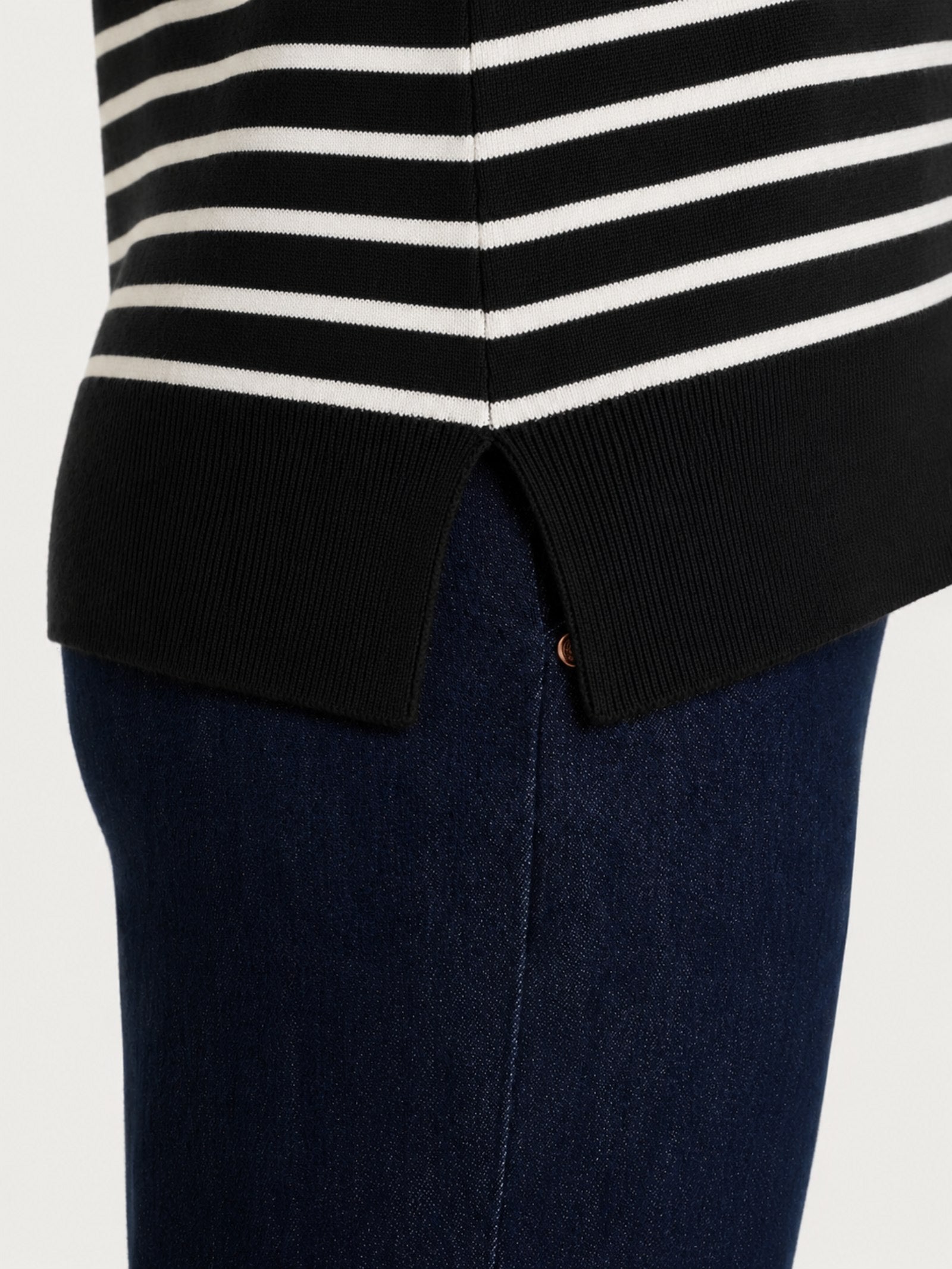 Ragno Four Seasons maglia girocollo righe nera leggera