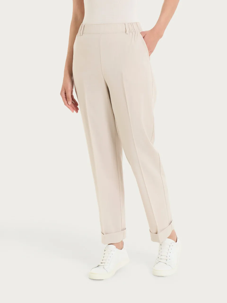 Ragno Super Natural pantaloni tasche champignon tencel