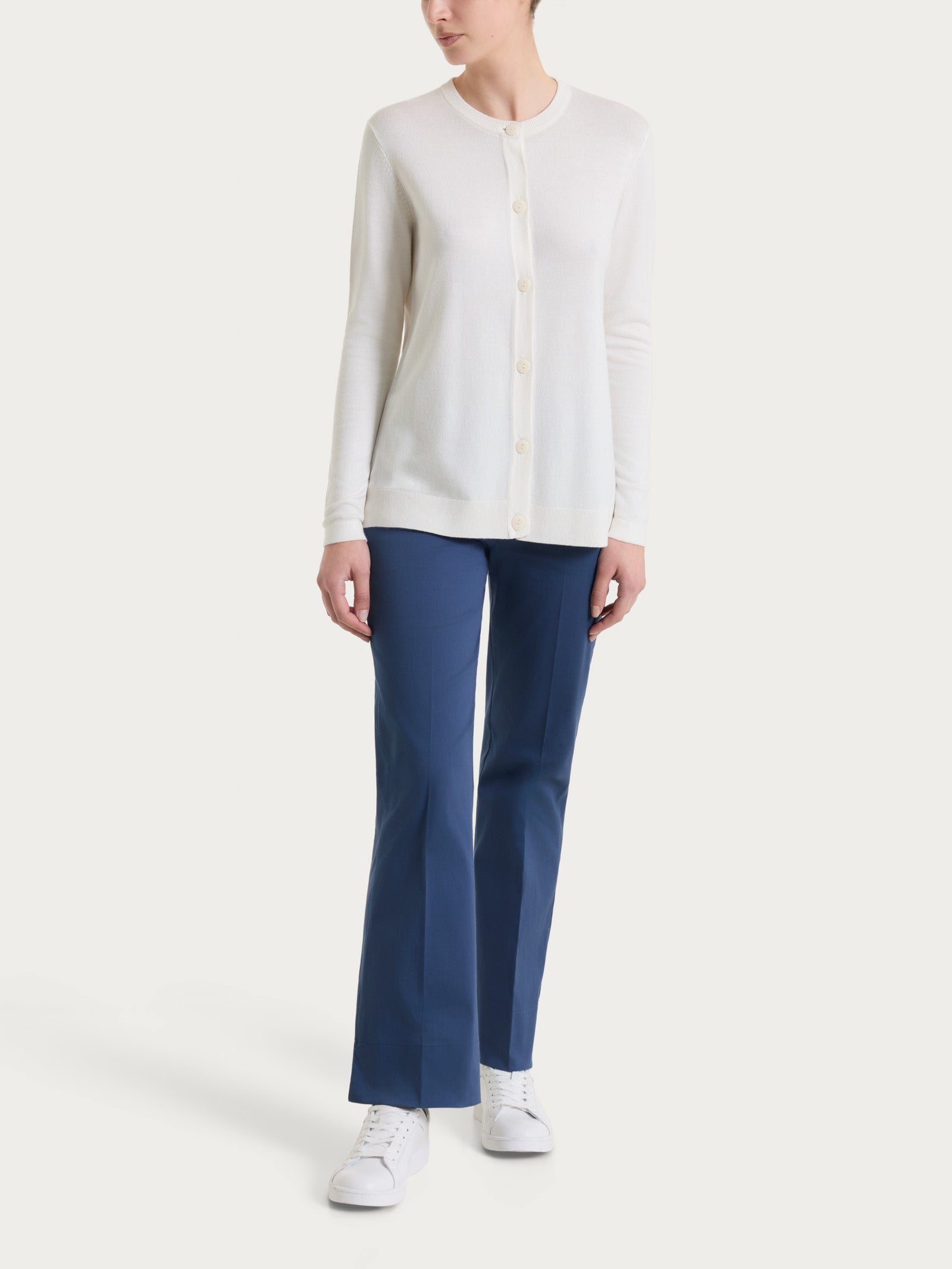 Ragno Summertime Cardigan con Bottoni Avorio misto viscosa