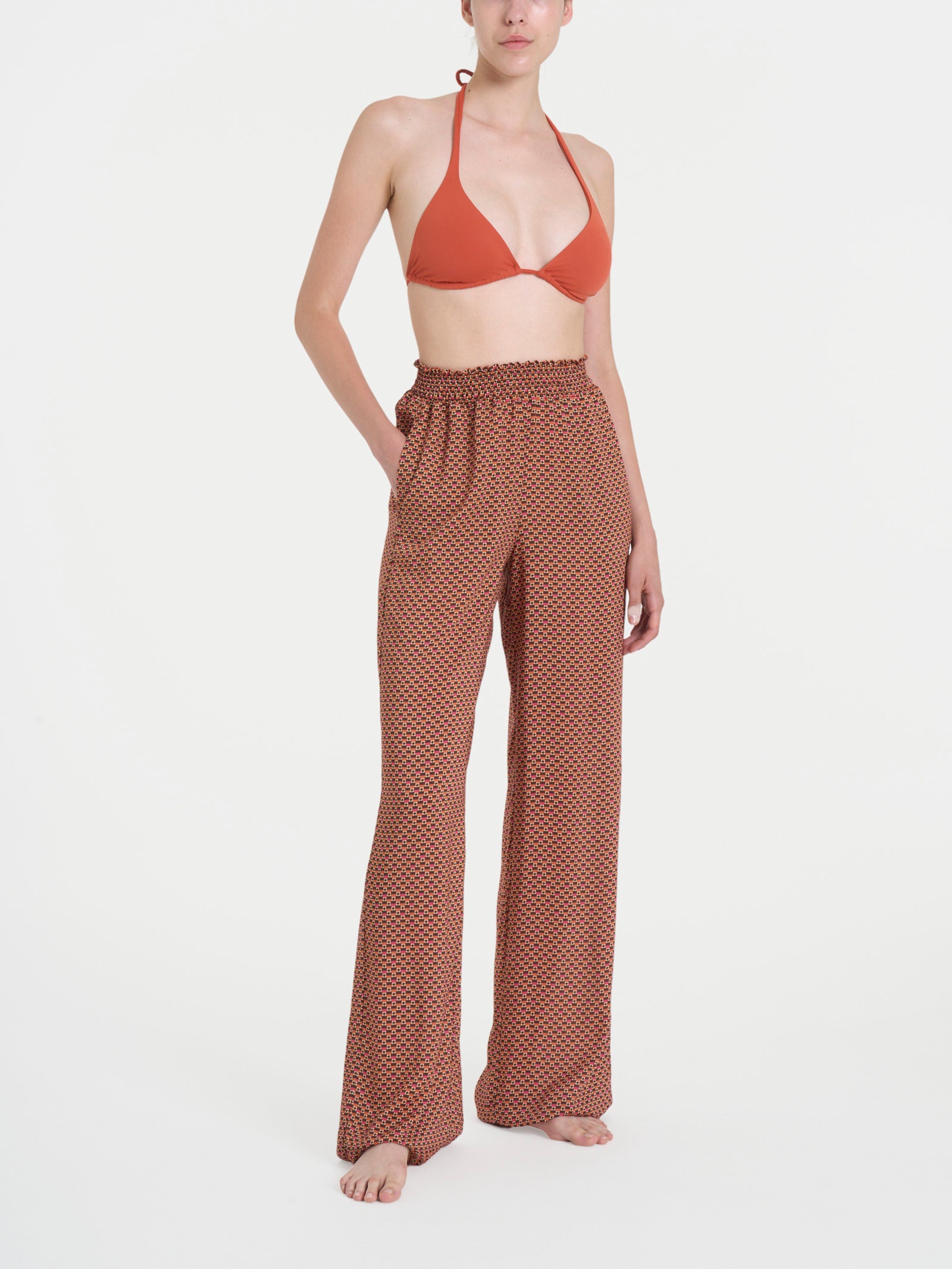 Ragno EcoSeta The Wide Leg pantalone Fant. Spice Route