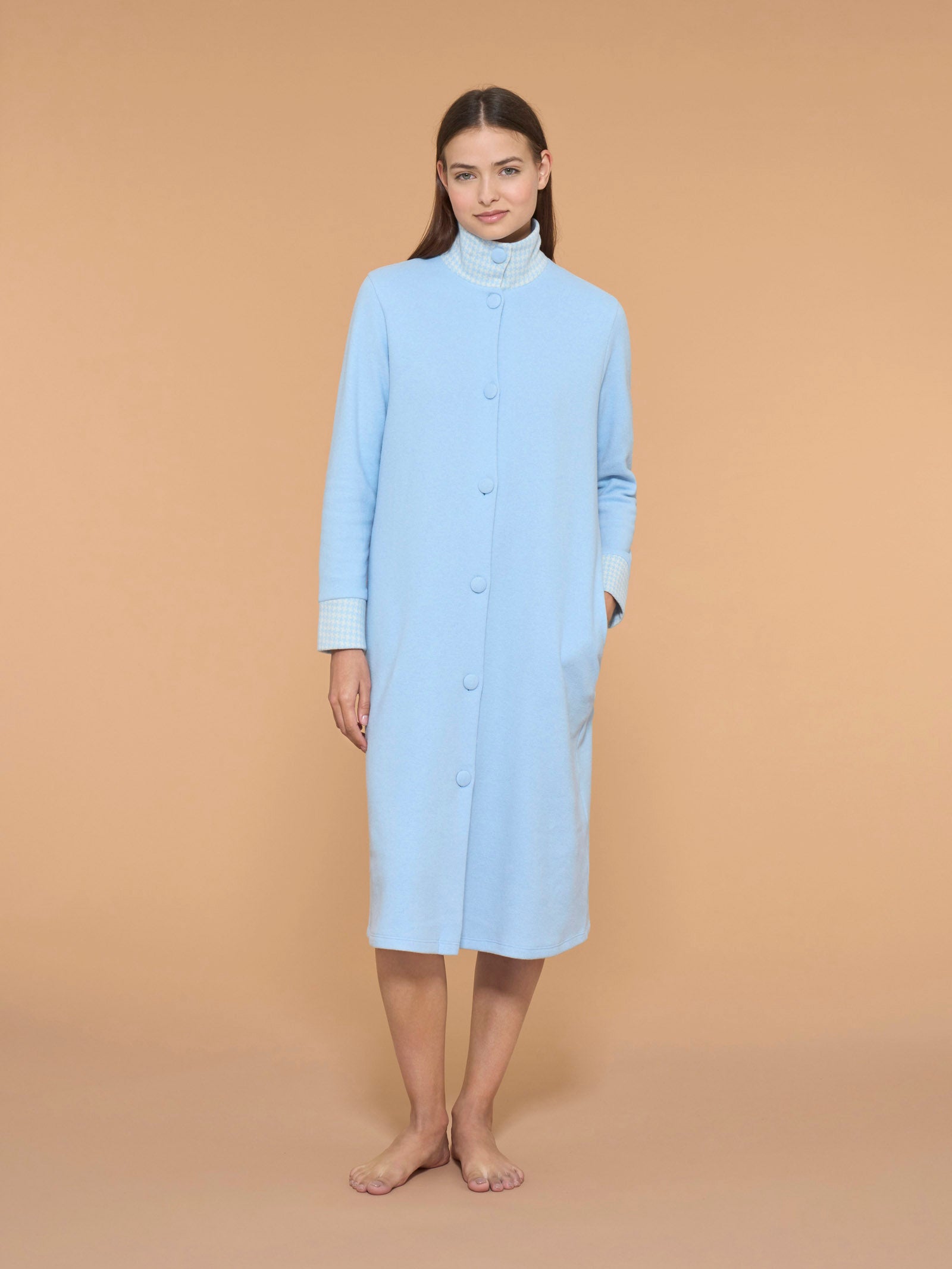 Ragno Cotton Eco Pile Vestaglia lunga Sky Blue cotone