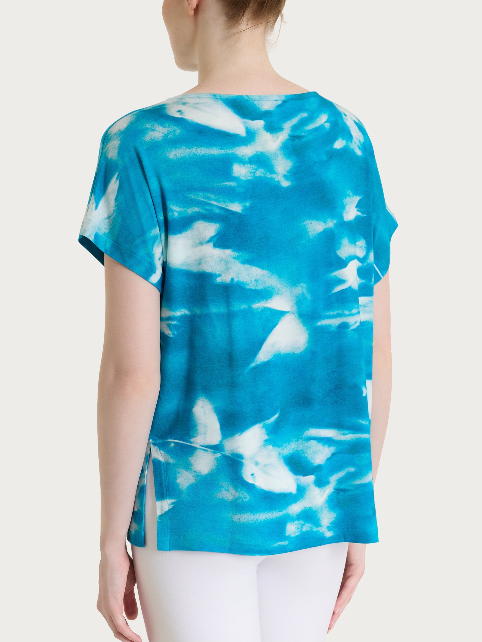 Ragno Viscosa Summer Maglietta Donna Floreale Caribbean Sea manica kimono