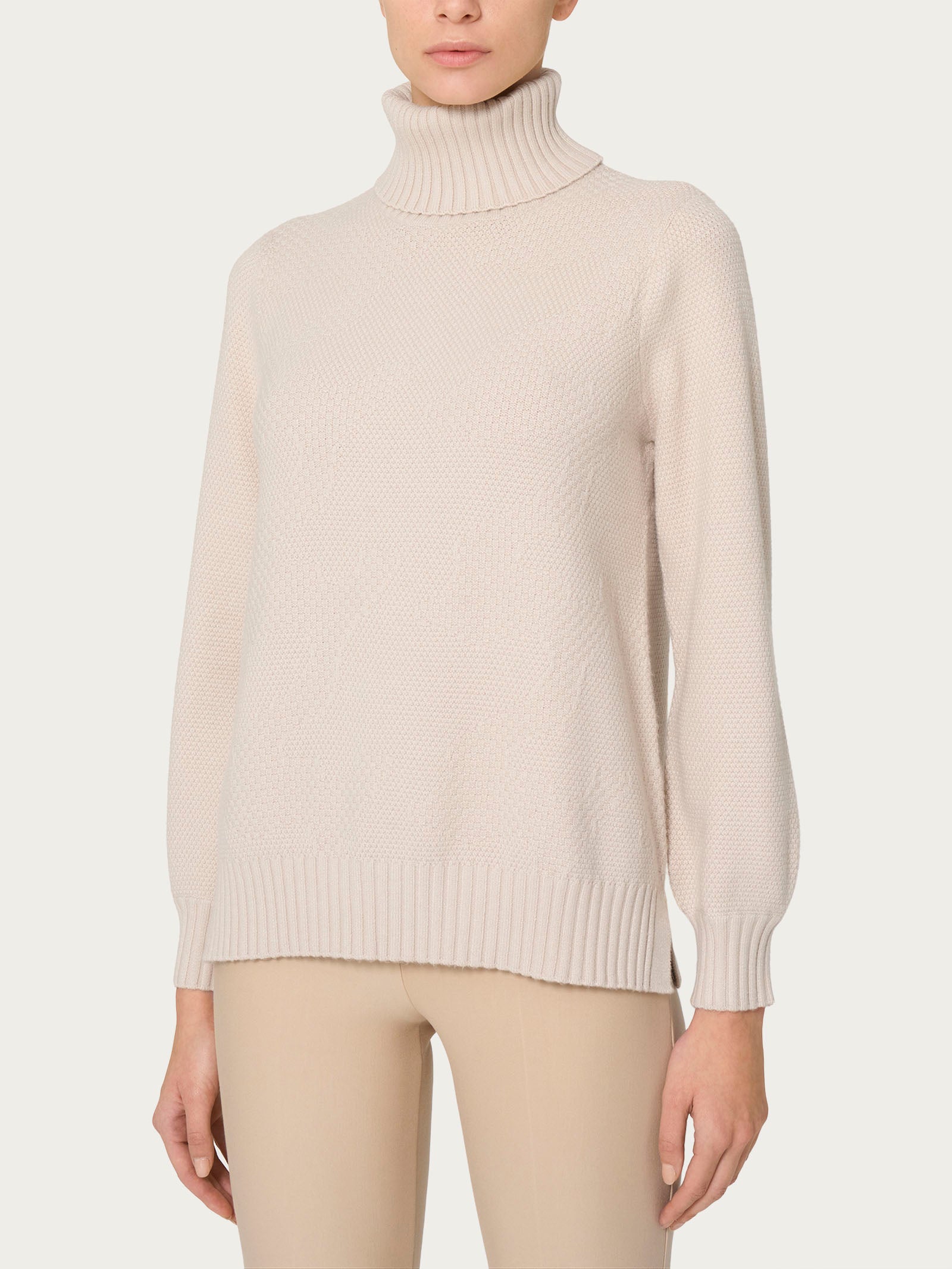 Ragno Super Soft Dolcevita Punto Riso maglia champignon morbida