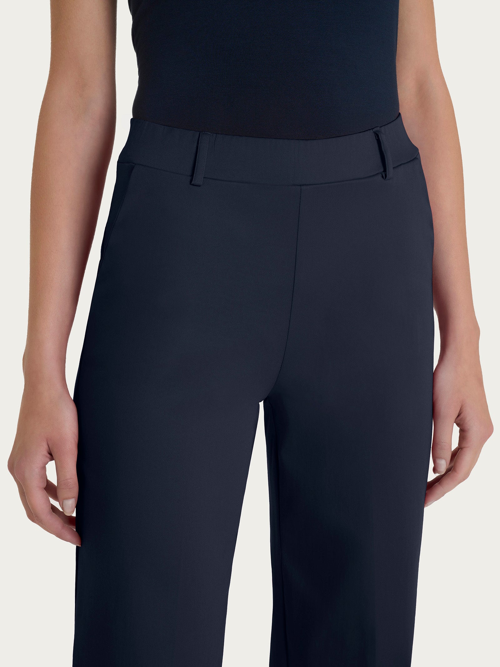 Ragno Satin Power pantalone dritto donna blu con risvolto tasche