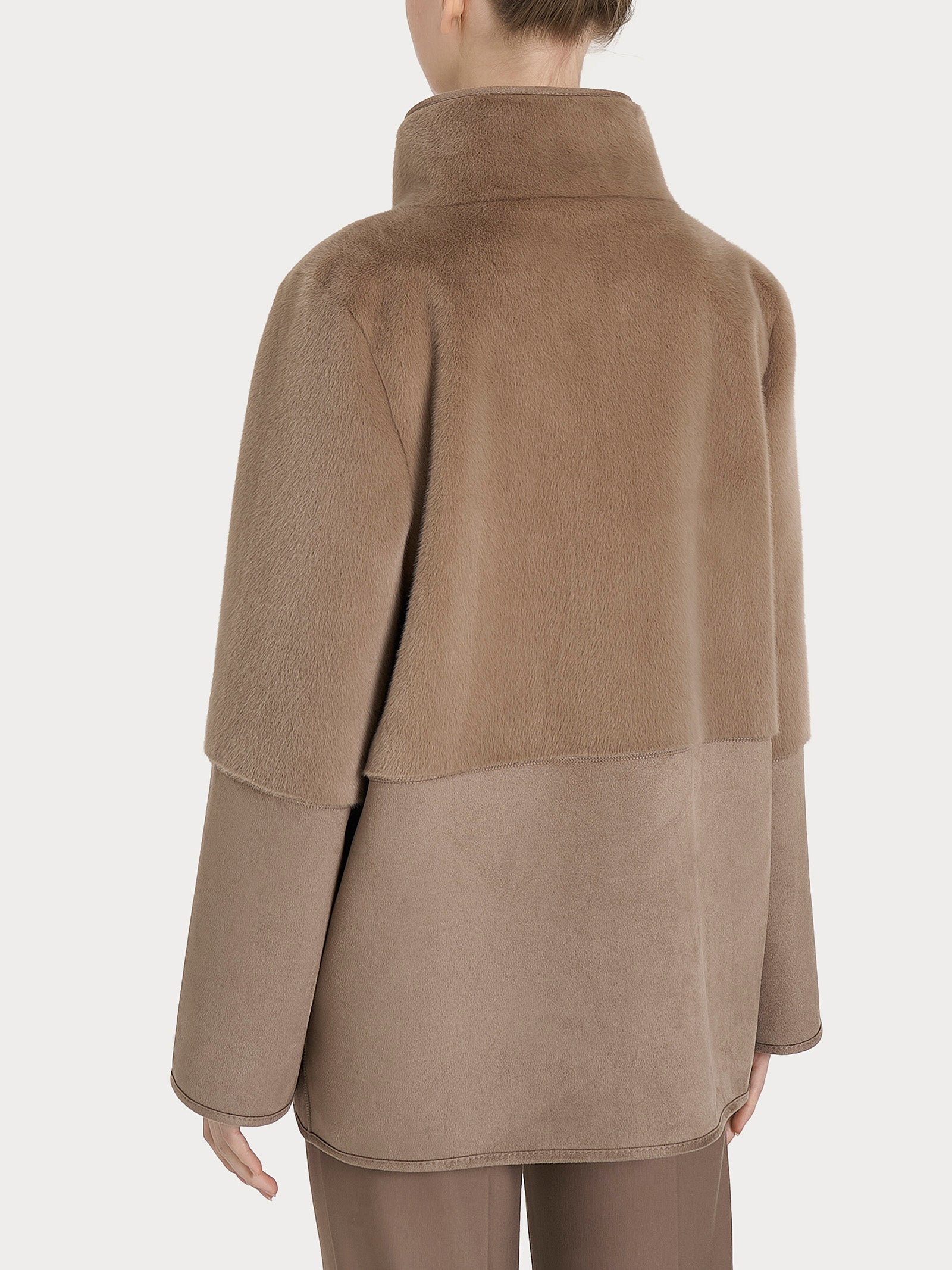 Ragno Compact Vegan Shearling Giacca Donna Pine Bark