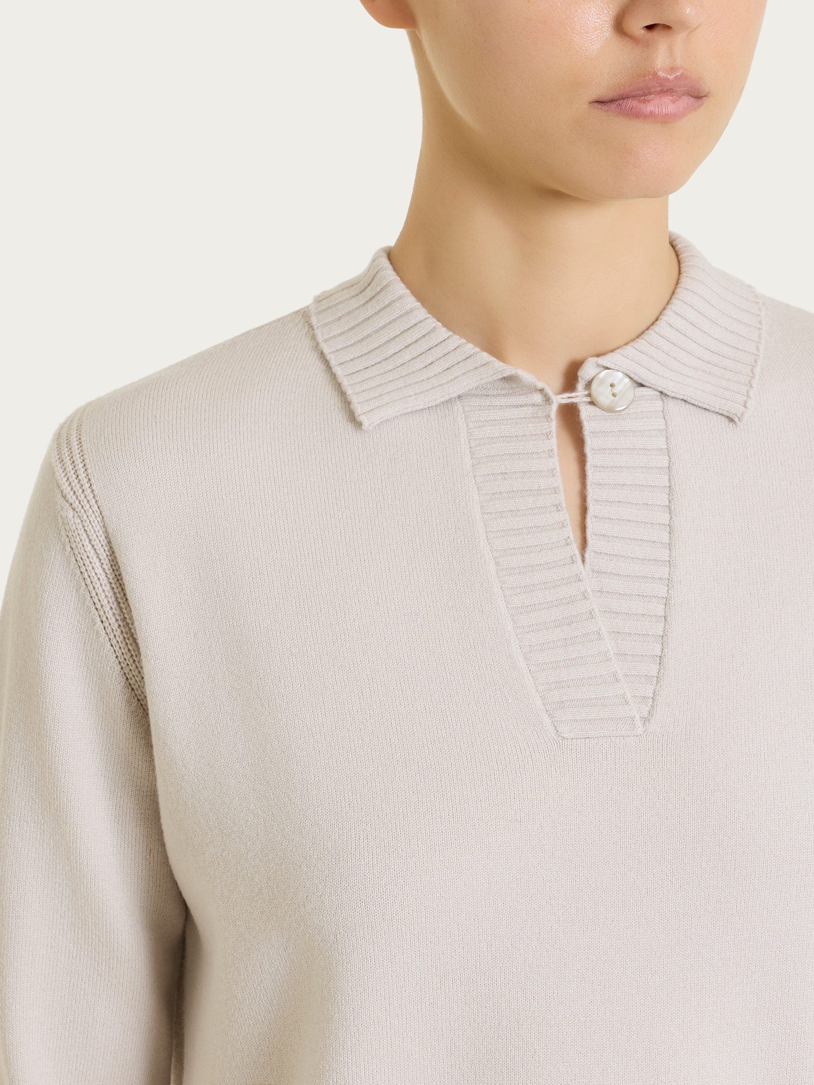 Ragno Soft Wool Polo Manica Lunga Donna Champignon