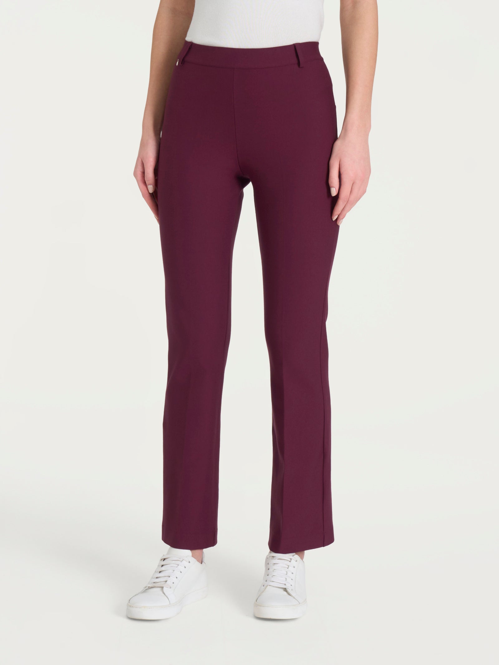Ragno Compact pantalone flare Fig cropped misto viscosa