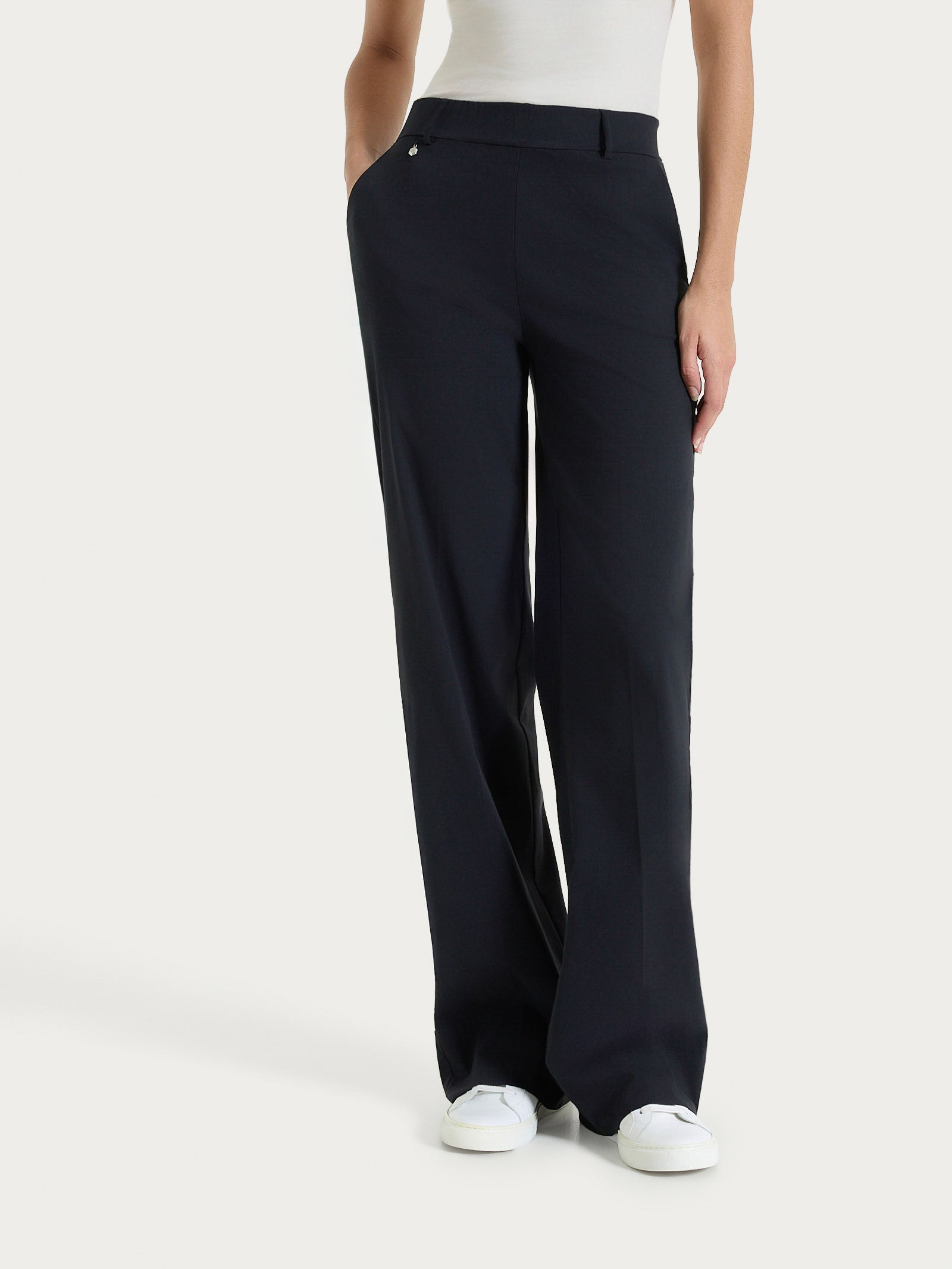 Ragno Super Fresh pantalone ampio gamba larga tasche nero
