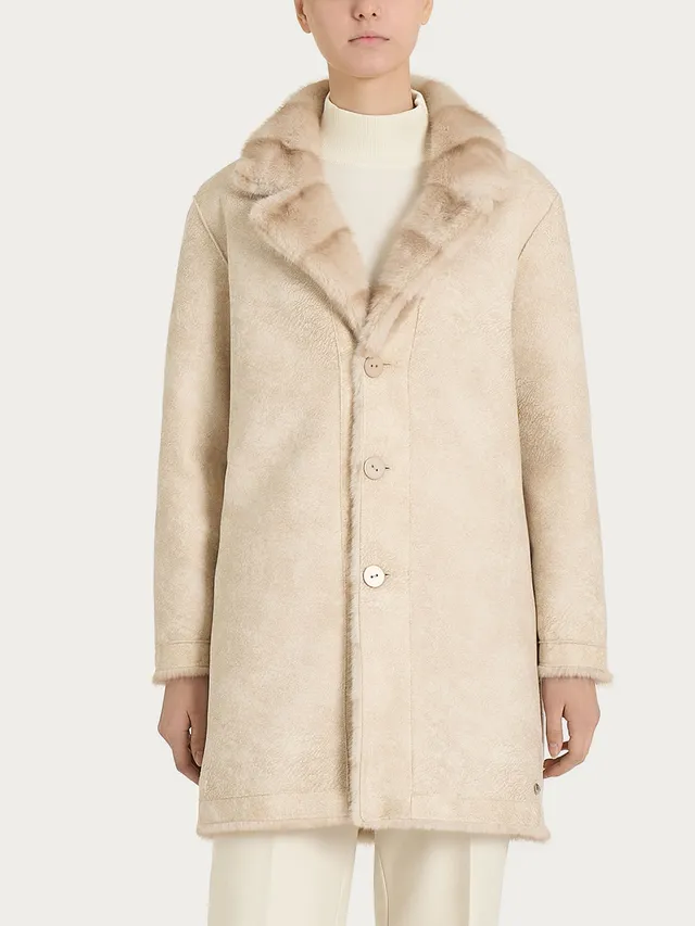 Ragno Comfort Cappotto double-face champignon revers