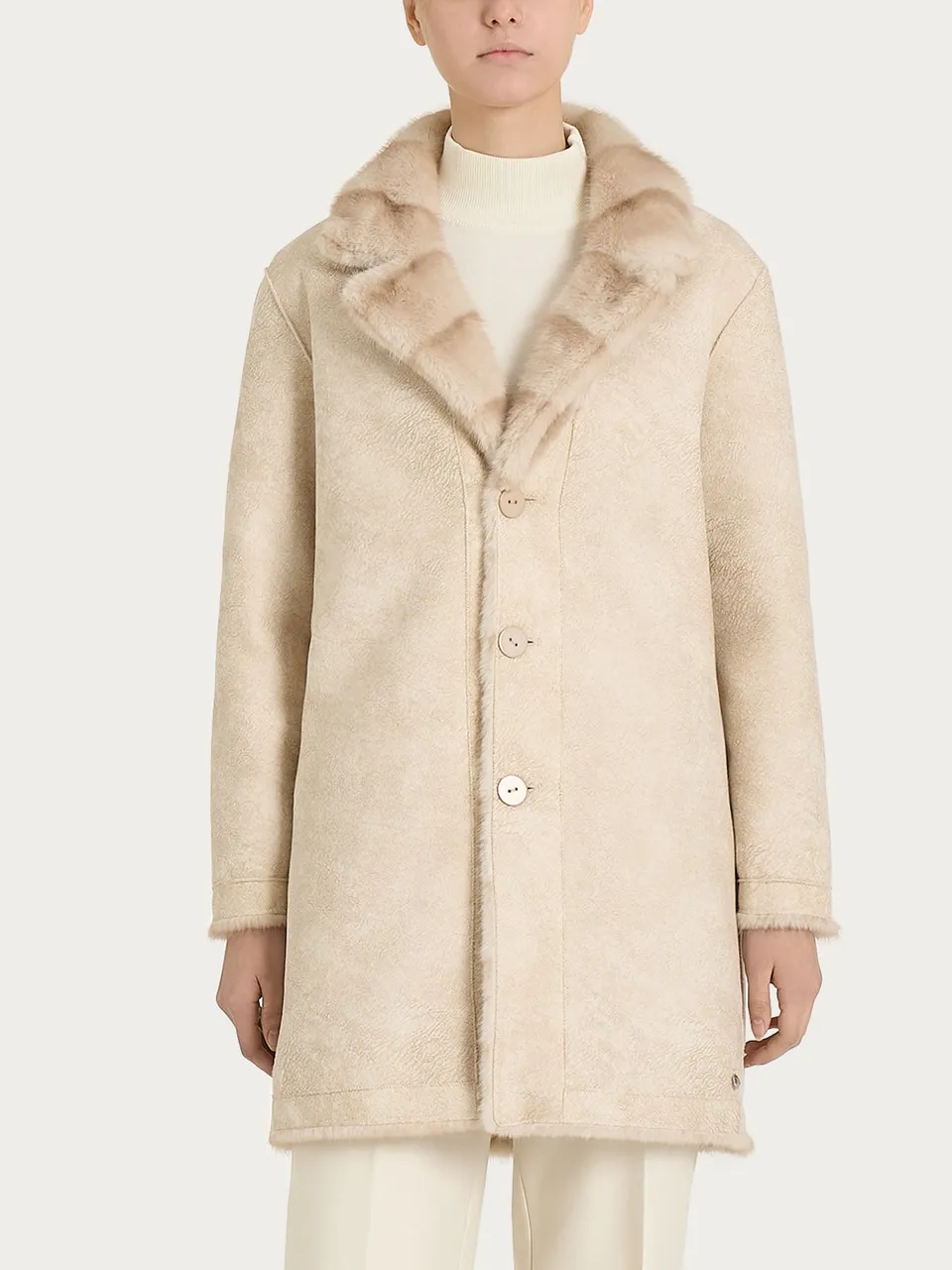 Ragno Comfort Cappotto double-face champignon revers