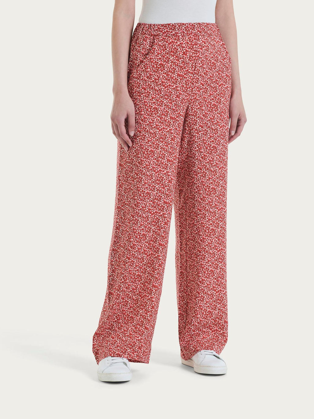 Ragno EcoSeta pantalone largo donna fantasia dubarry geometrico