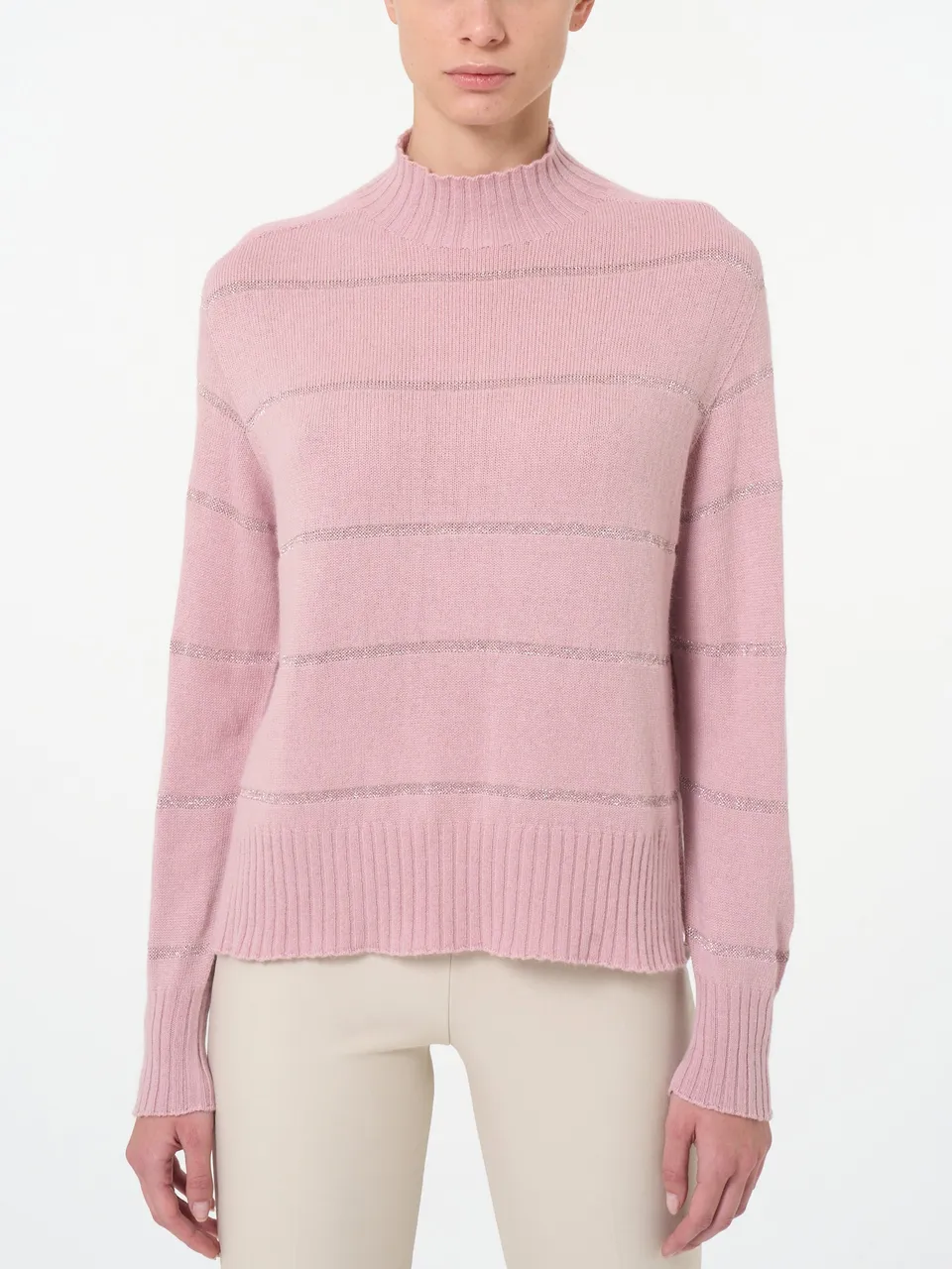 Ragno Lupetto maglia corta a righe viola angora