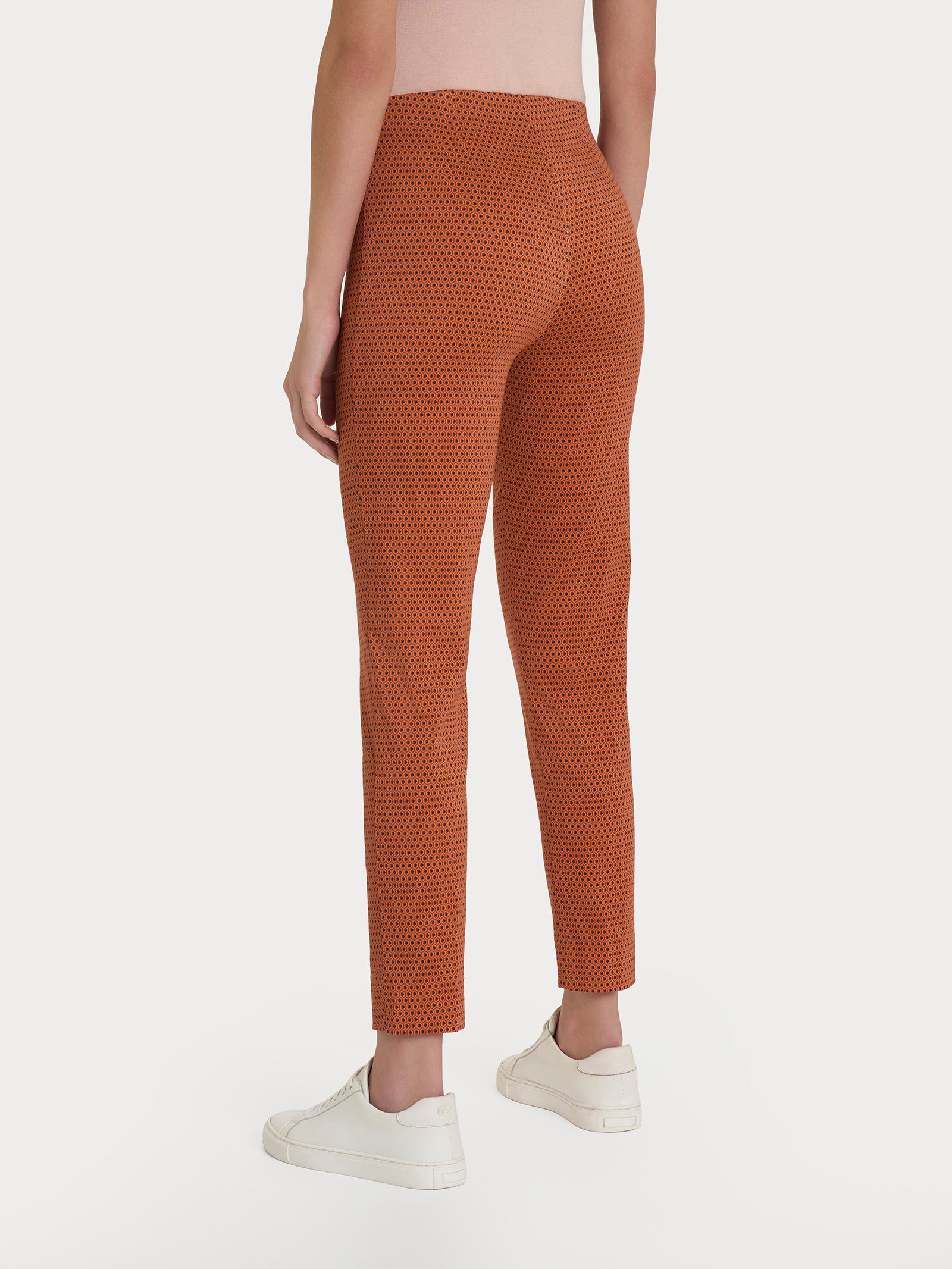 Ragno Satin Power The Cigarette pantalone capri esagoni Red Ochre