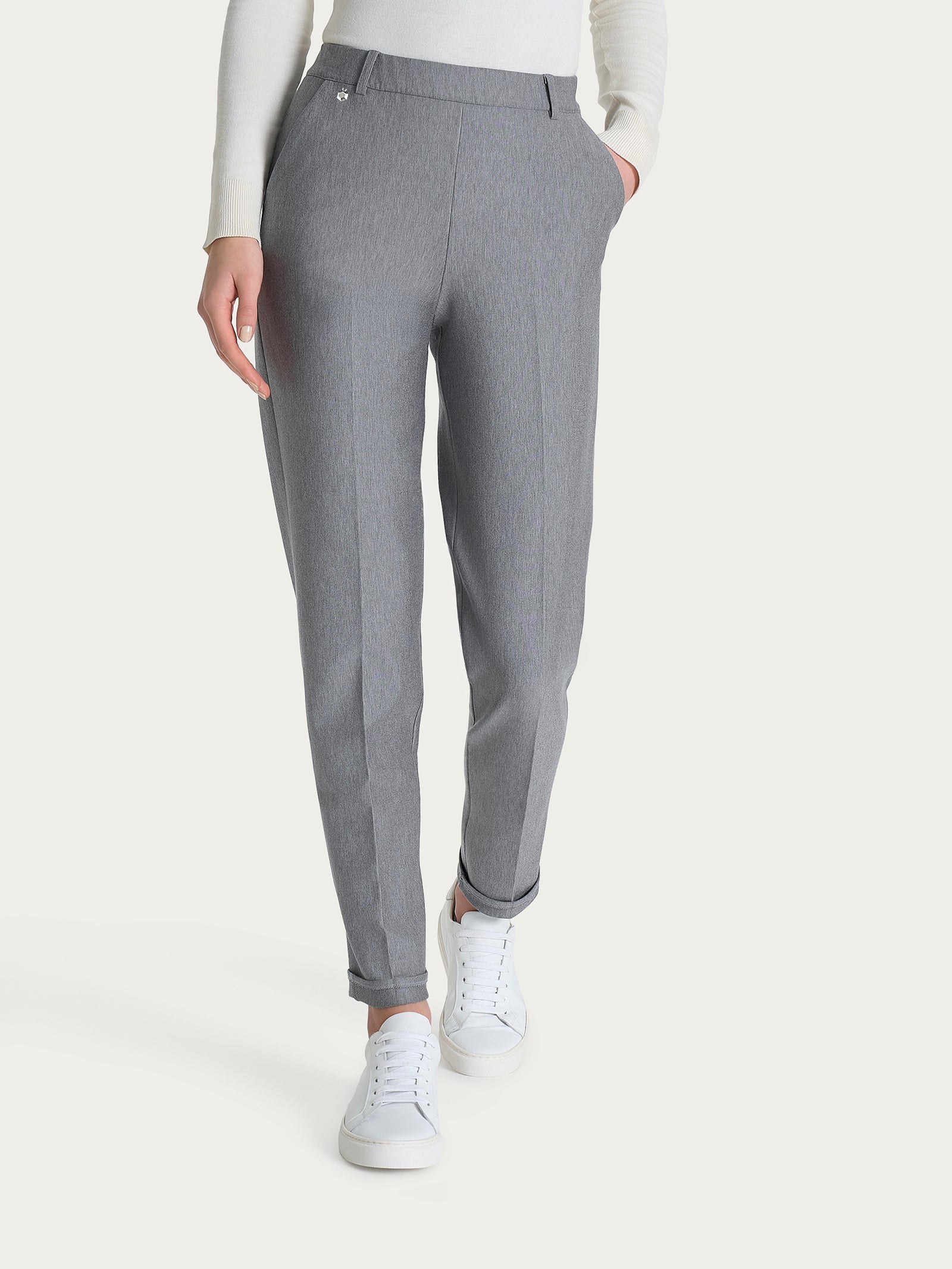 Ragno Compact Pantalone Chino Slim Grigio Melange
