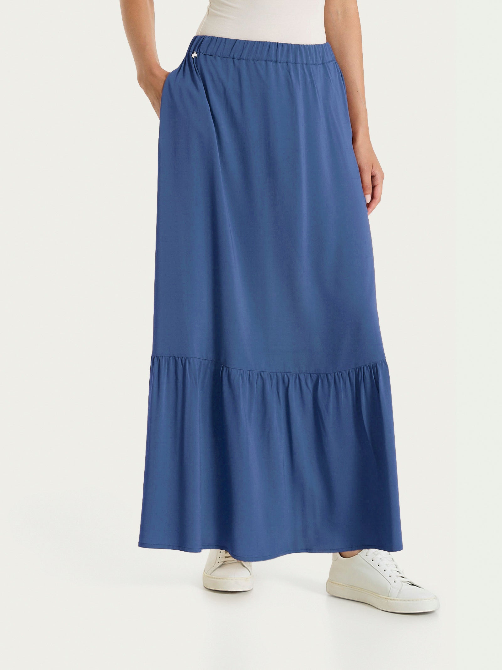 Ragno Voile Stretch Longuette gonna Oceana a balze