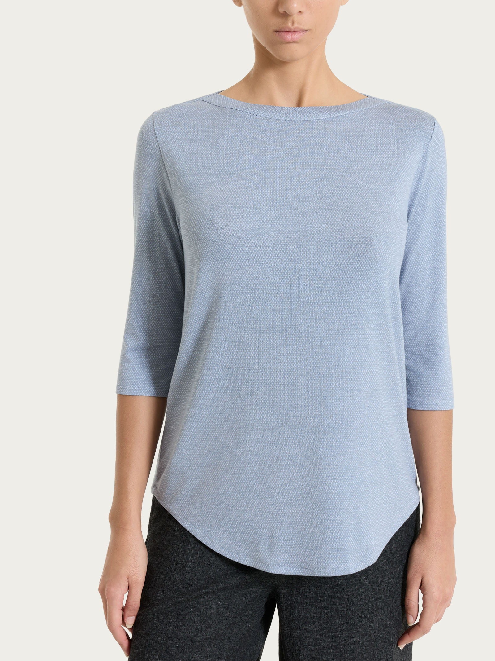 Ragno Viscosa Summer Maglietta barchetta Dusty Blue manica 3/4