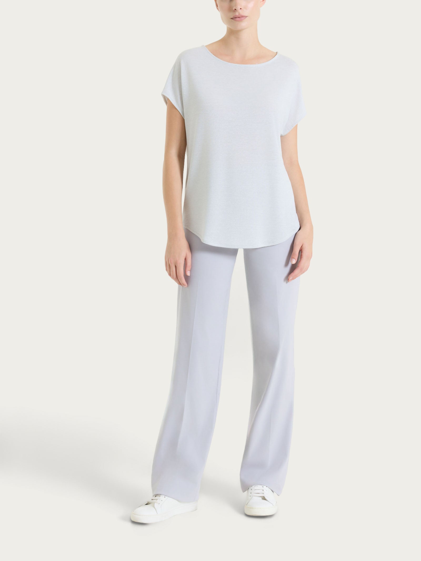 Ragno Summer Light maglietta kimono bianco righe luminosa