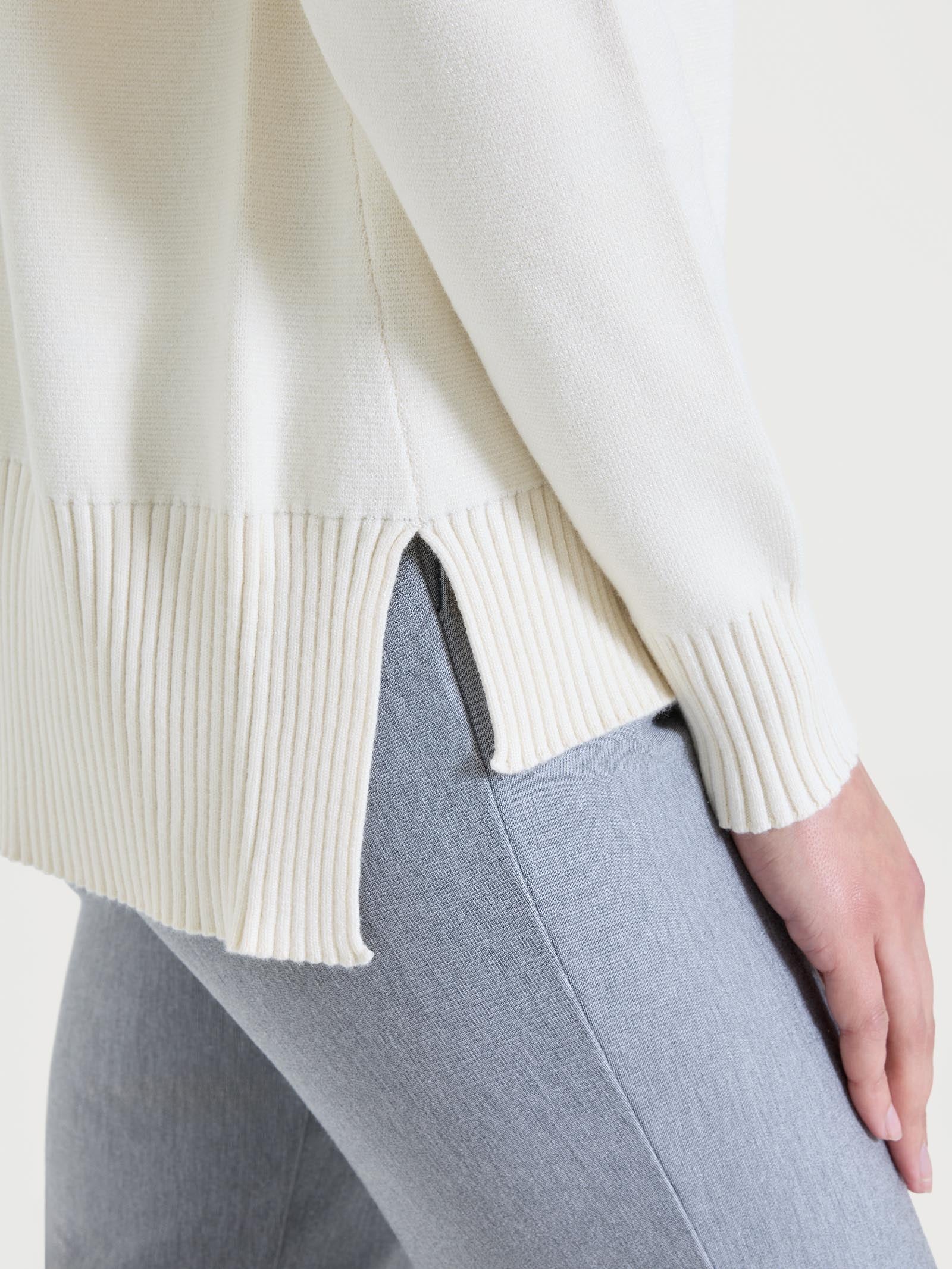 Ragno Super Soft Maglia Asimmetrica Scollo V Avorio