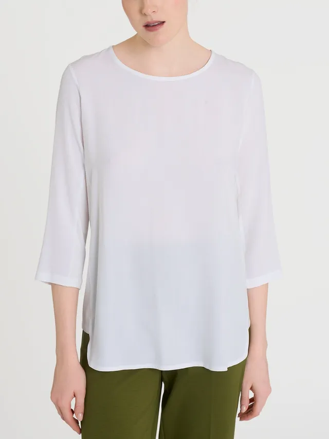 Ragno Viscosa Summer Maglia girocollo 3/4 Bianco