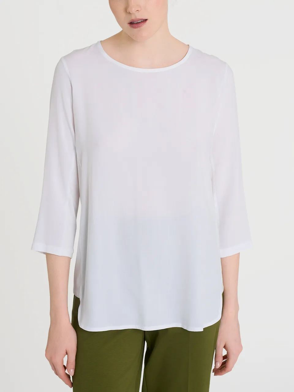 Ragno Viscosa Summer Maglia girocollo 3/4 Bianco