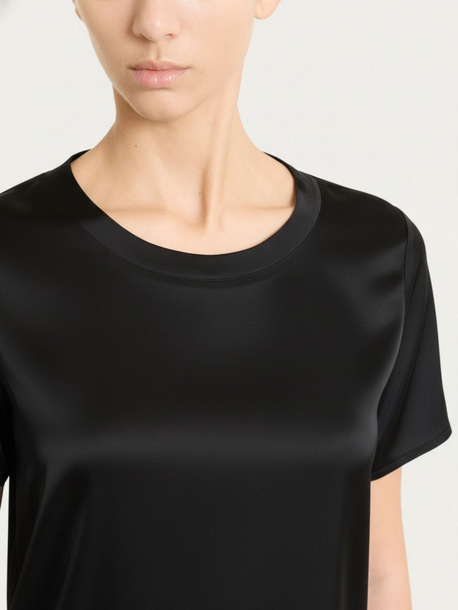 Ragno Stretch Satin maglietta manica corta Nero