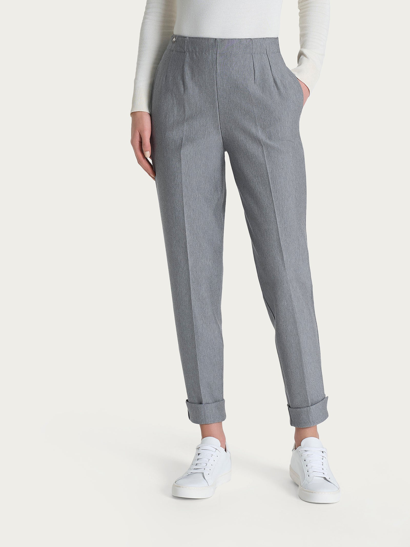 Ragno Compact pantalone carota Grigio Mel. vita elasticizzata