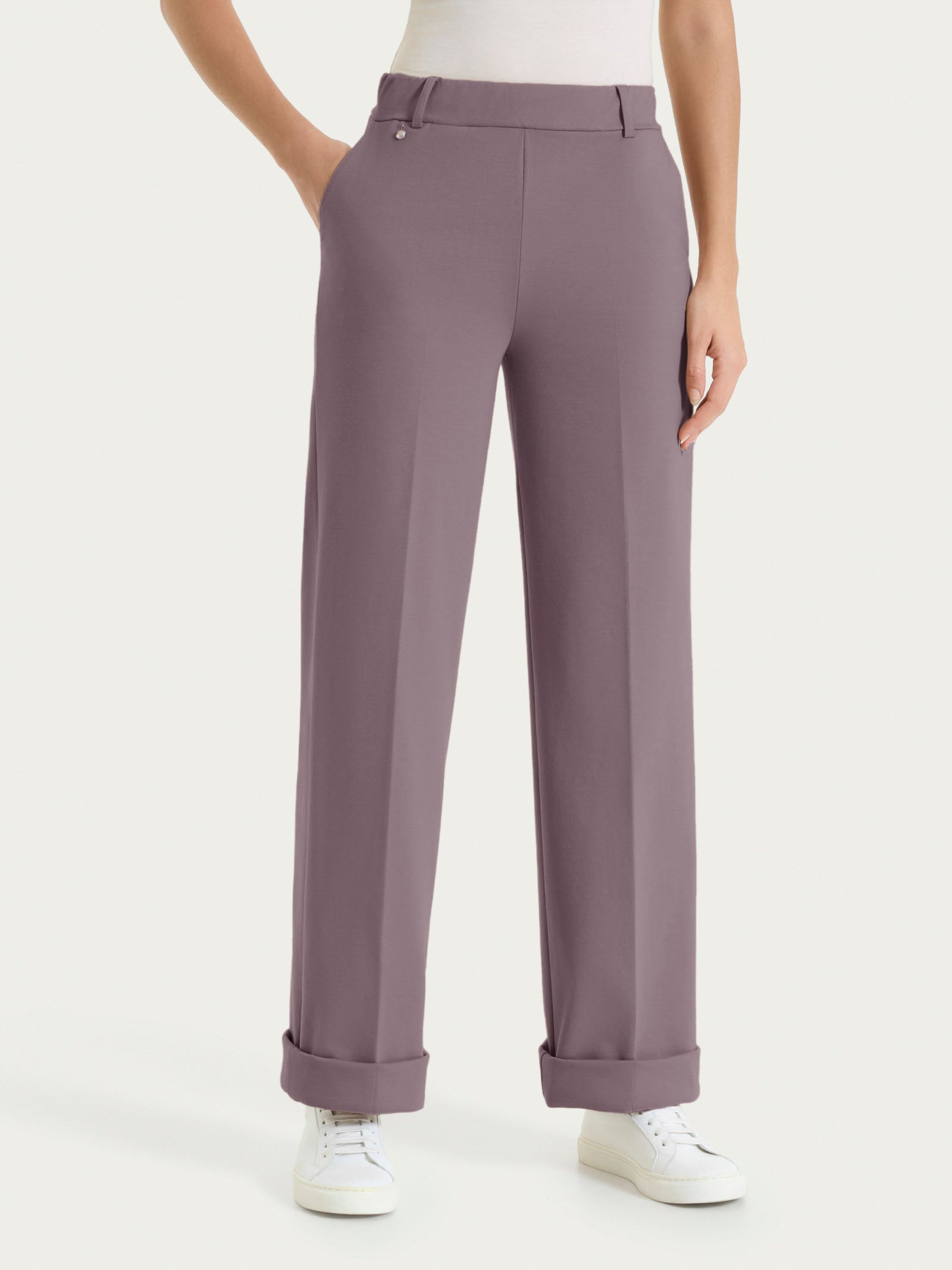 Ragno Compact Light Pantalone ampio tasche plum truffle