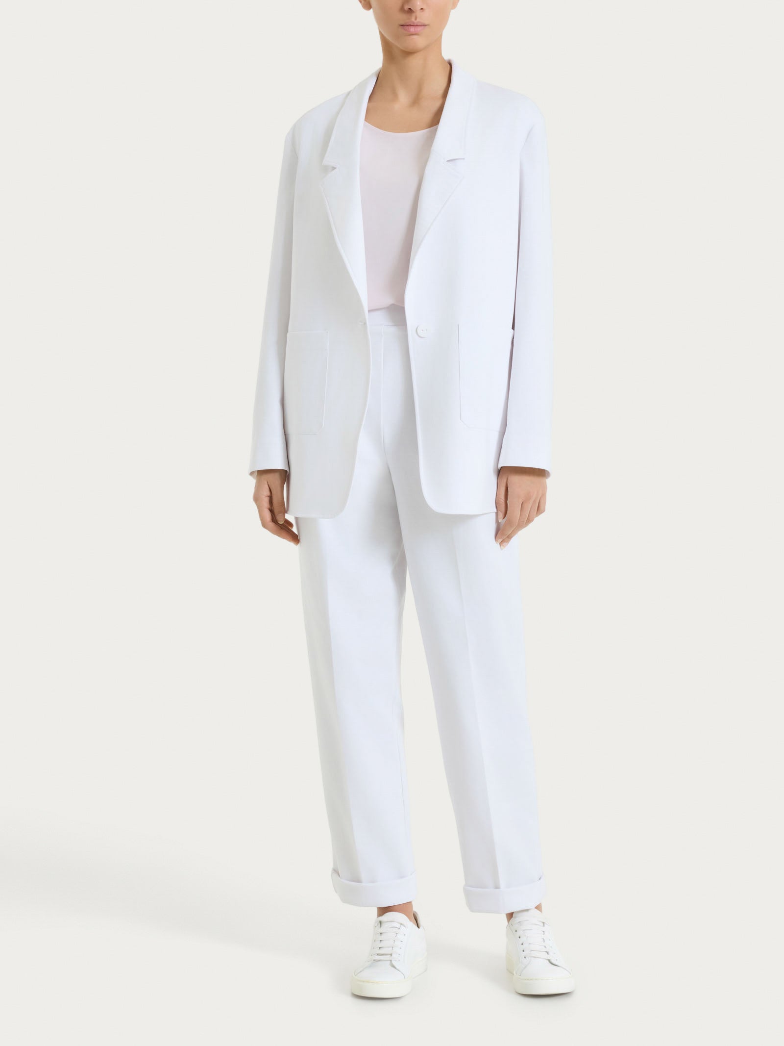 Ragno Compact Light blazer donna bianco un bottone