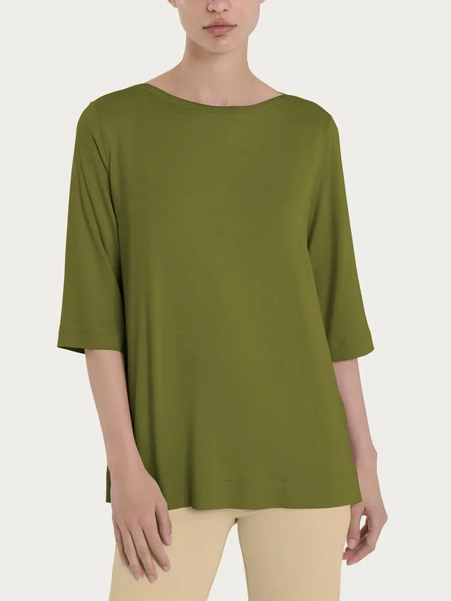 Ragno Viscosa Summer Maglietta manica 3/4 Sphagnum scollo barchetta