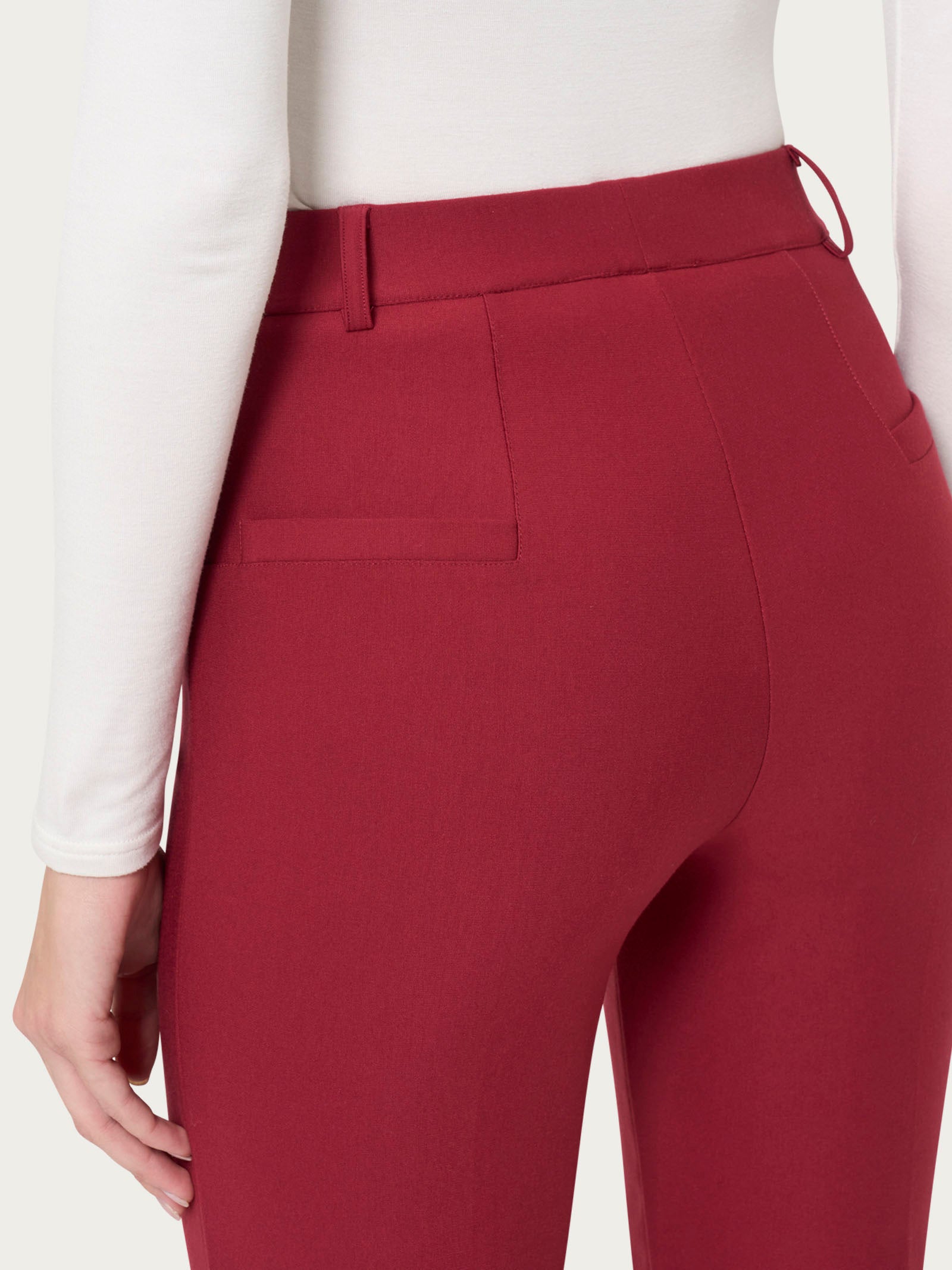 Ragno Compact Pantalone Flare Caviglia Rosso Elastico