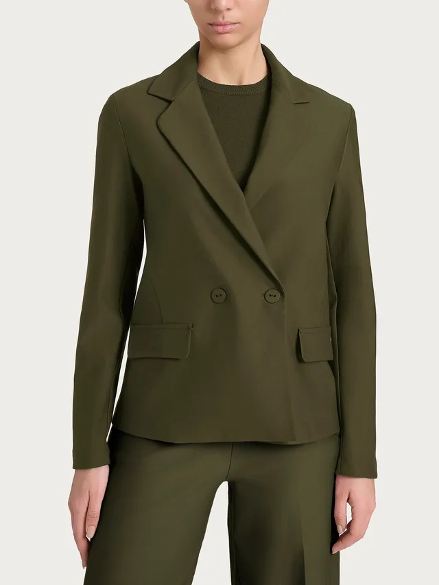 Ragno Compact blazer doppio petto dark olive