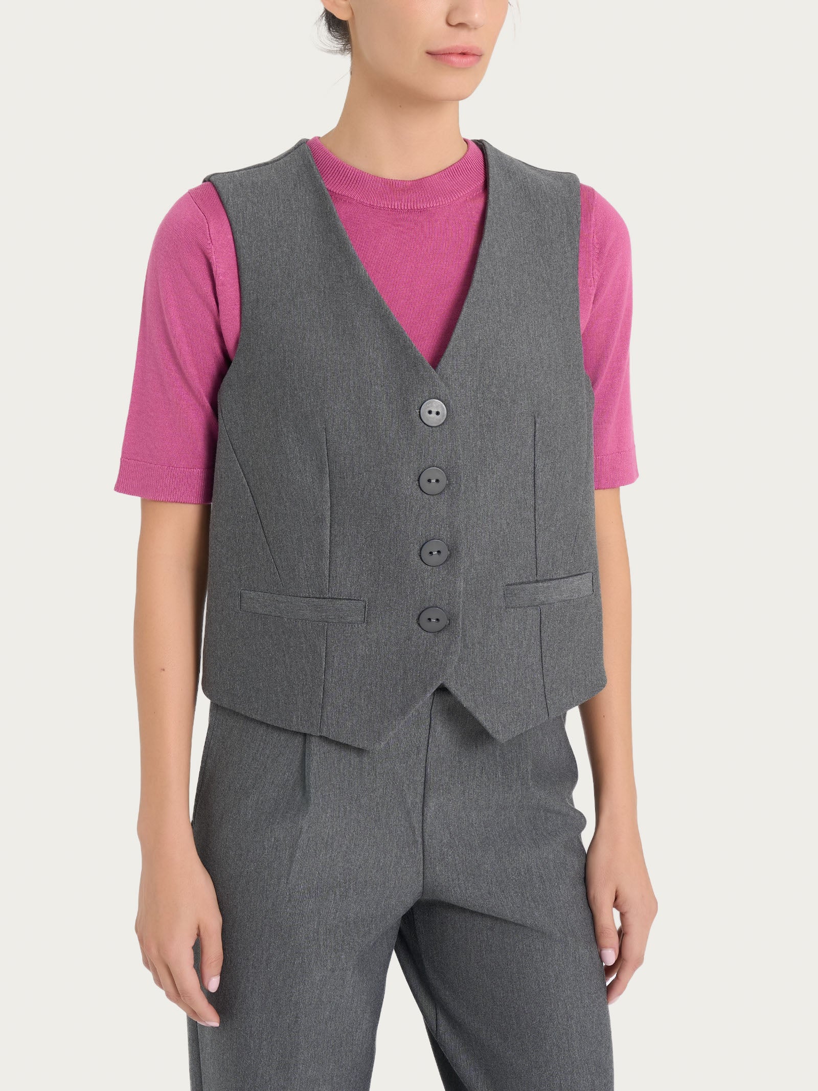 Ragno Compact gilet 4 bottoni ardesia punto Milano
