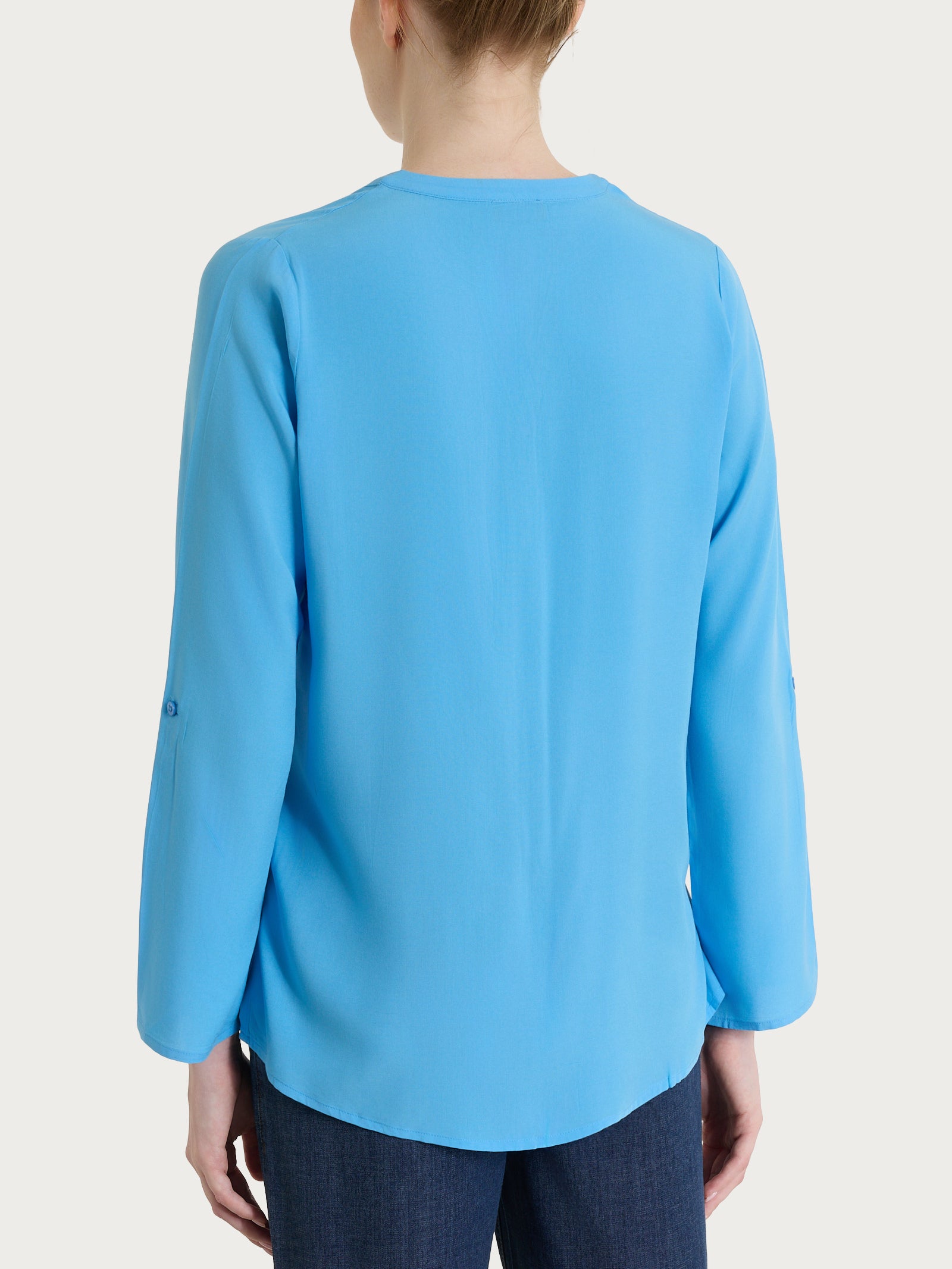 Ragno EcoSeta Coreana camicia azzurra Azure Blue raso