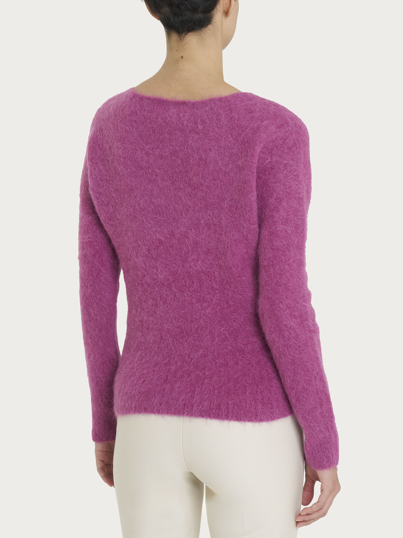 Ragno Merino Soft Maglia Girocollo Alpaca Red Violet