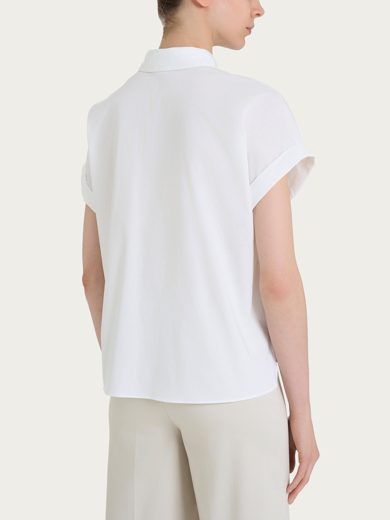 Ragno Popeline Camicia manica kimono camicia Bianco boxy