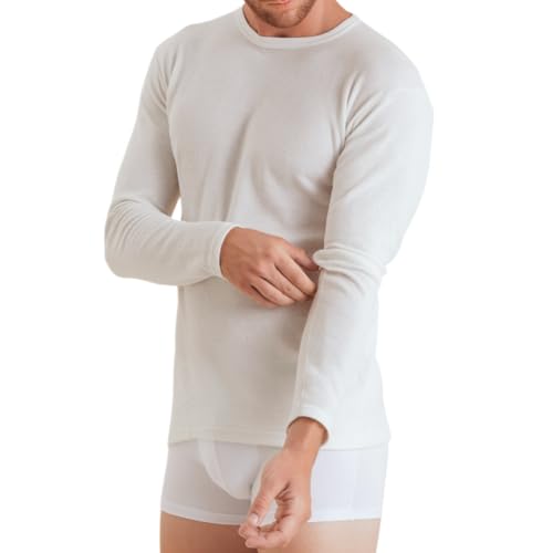 Lady C Maglia Intima Uomo Manica Lunga Lana e Cotone