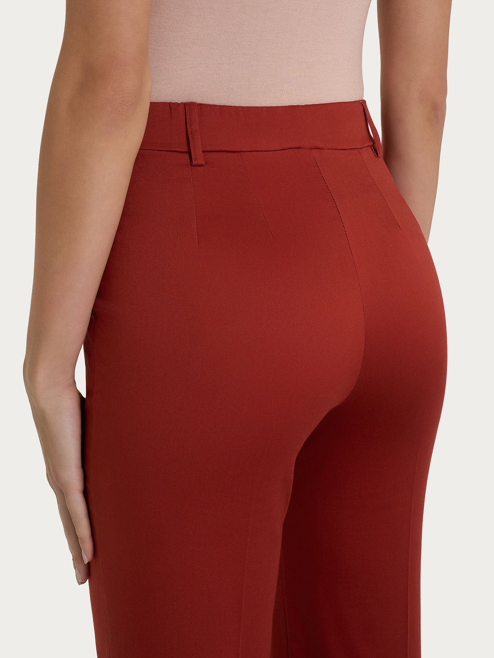 Ragno Satin Power Straight Leg pantalone cotone Red Ochre
