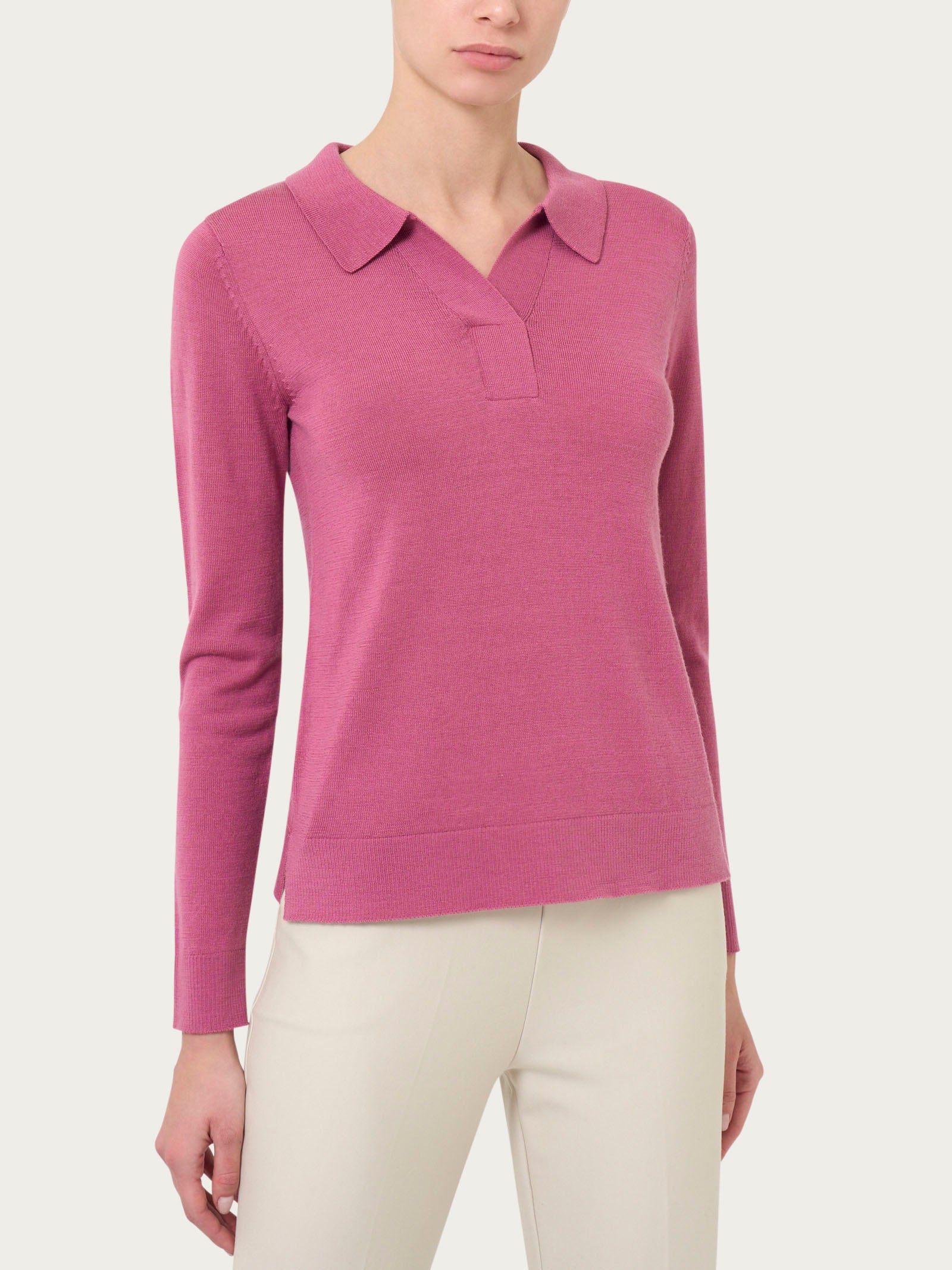 Ragno Merino Soft Polo Lana Red Violet Calda