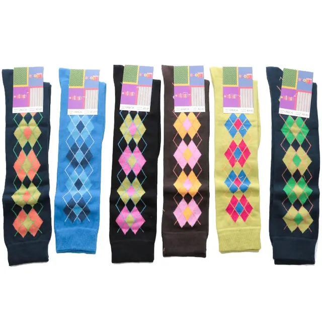 Lady C Prisco Royal calze uomo cotone 6 paia rombi