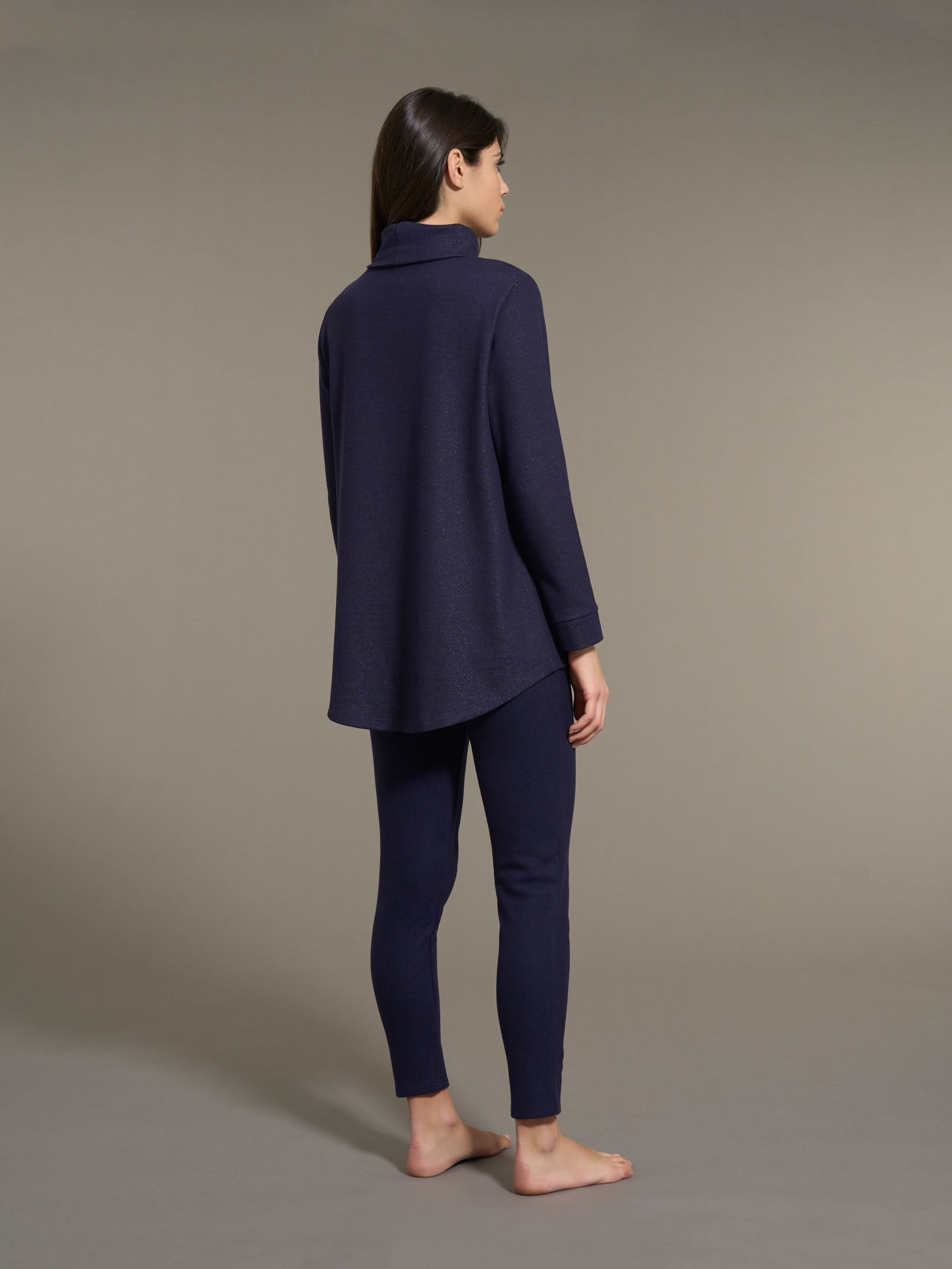 Ragno Sweet Emotion pigiama lungo pile lurex tenebre