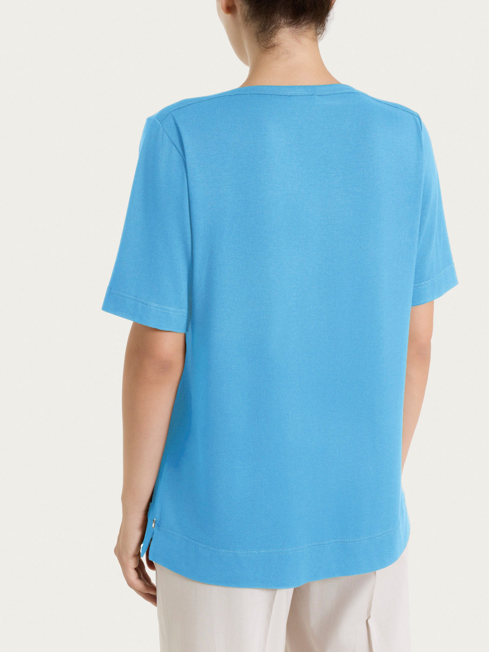 Ragno Perfetta Maglietta scollo V Azure Blue viscosa